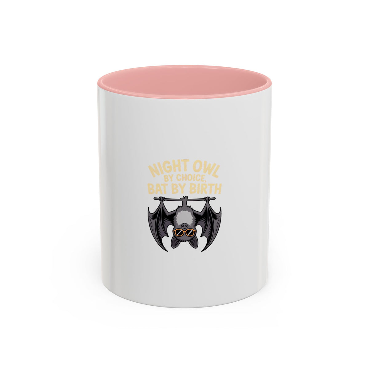 Night Owl By Choice Bat Mug, Funny Bat Coffee Mug, Cute Cartoon Bat Lover Gift, Halloween Coffee Cup, Insomniac Night Owl Gift Mug