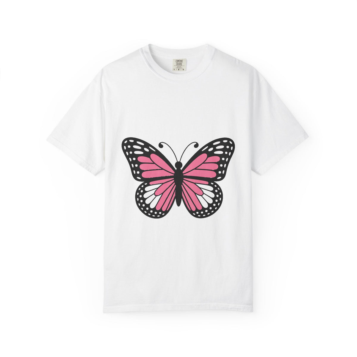 Butterfly T-Shirt, Cute Detailed Butterfly Graphic Tee, Nature Lover Gift, Embroidery-Style Butterfly Shirt, Garment-Dyed Unisex Tee