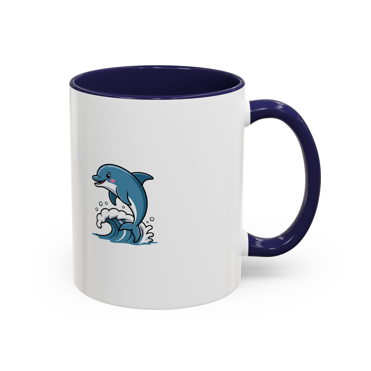 Cute Dolphin Mug, Jumping Dolphin Wave Coffee Mug, Ocean Lover Gift, Cartoon Dolphin Ceramic Cup, Beach Animal Lover Present