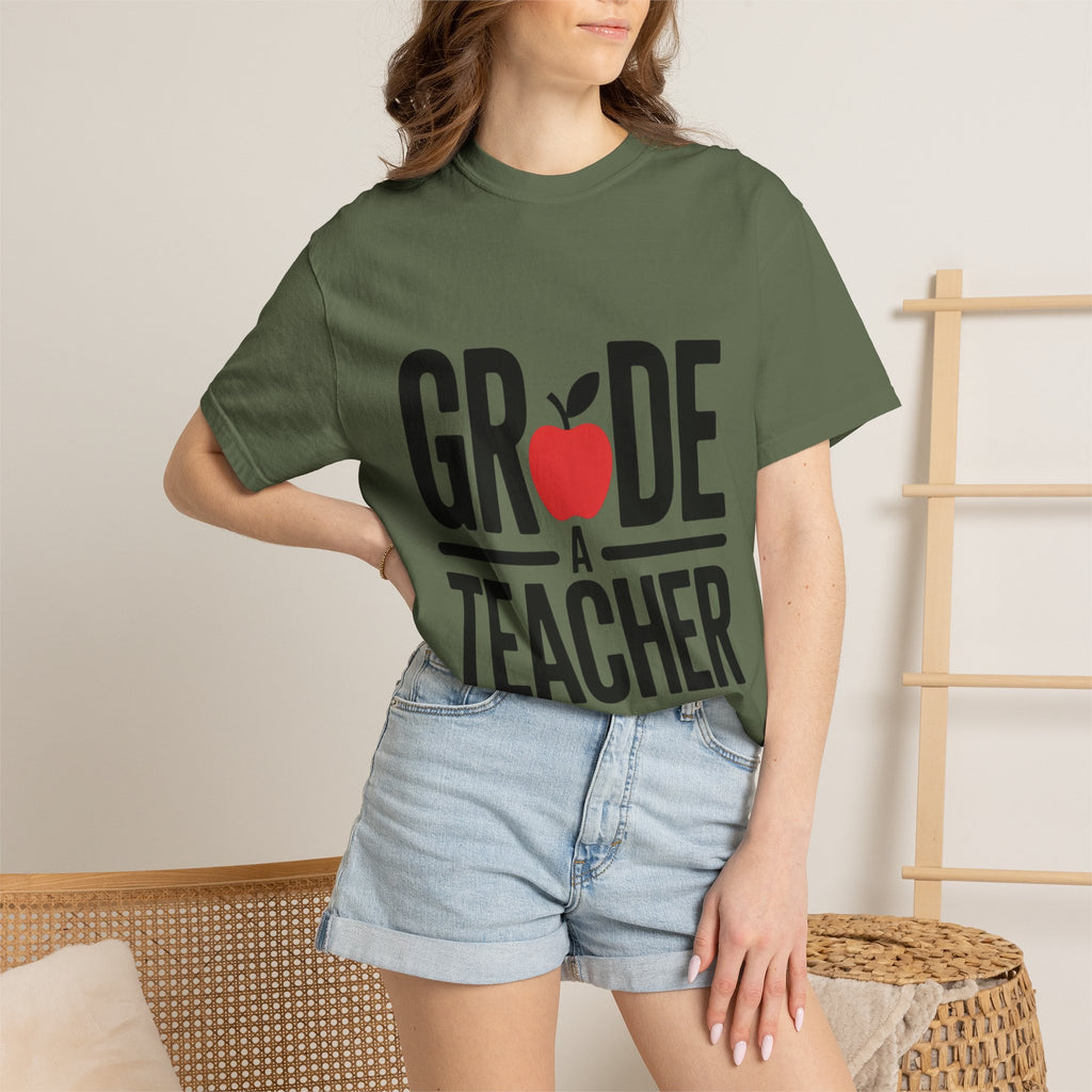 Grade A Teacher Shirt, Funny Apple Teacher T-Shirt, Cute Teacher Appreciation Gift, Back to School Tee for Teacher