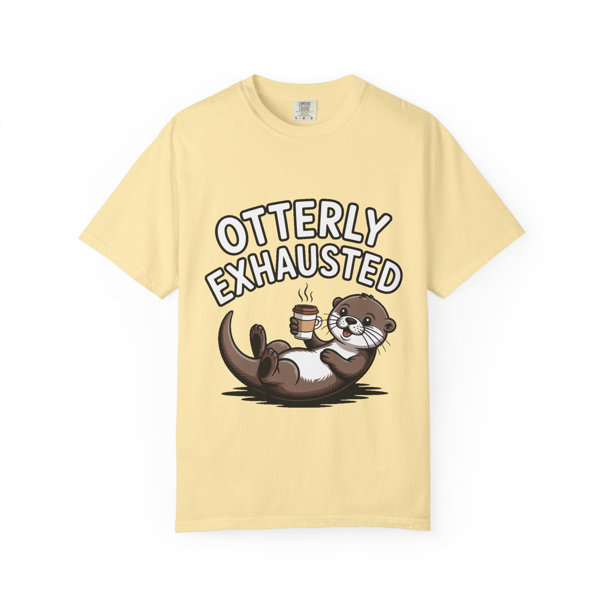 Otterly Exhausted Shirt, Funny Otter Coffee T-Shirt, Cute Otter Lover Gift, Sarcastic Coffee Lover Tee