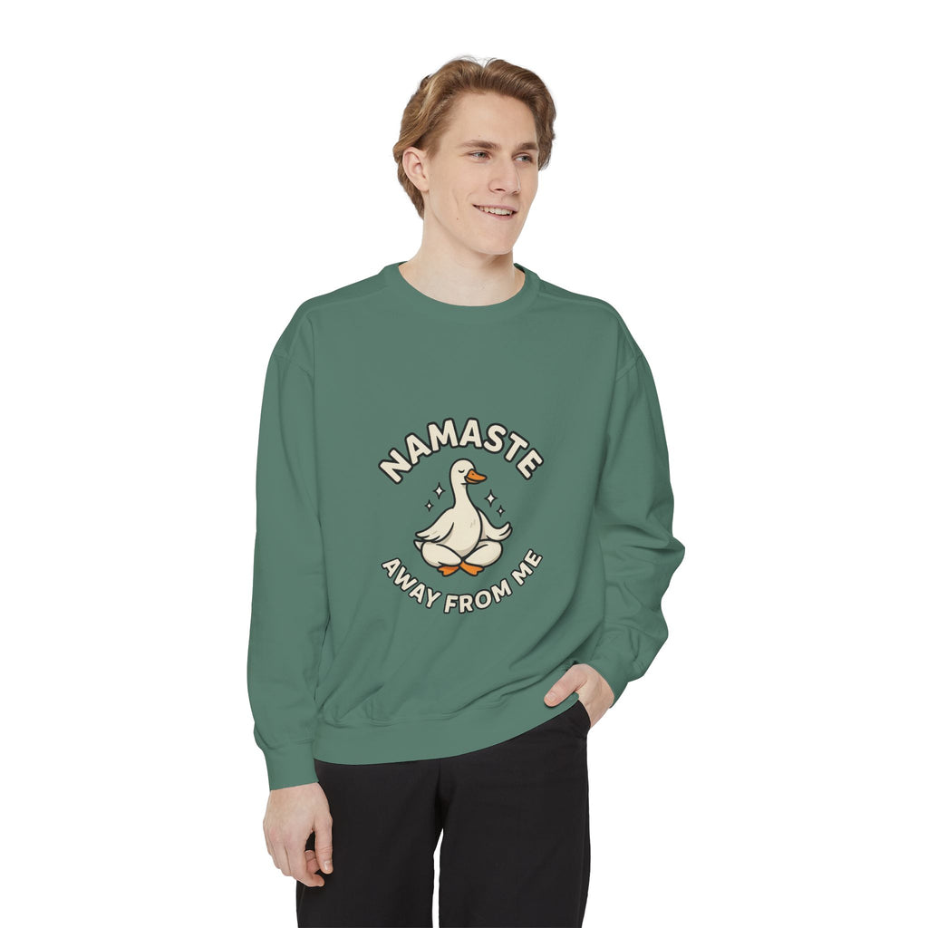 Sweatshirt - "Namaste Away From Me" Funny Goose Graphic Crewneck