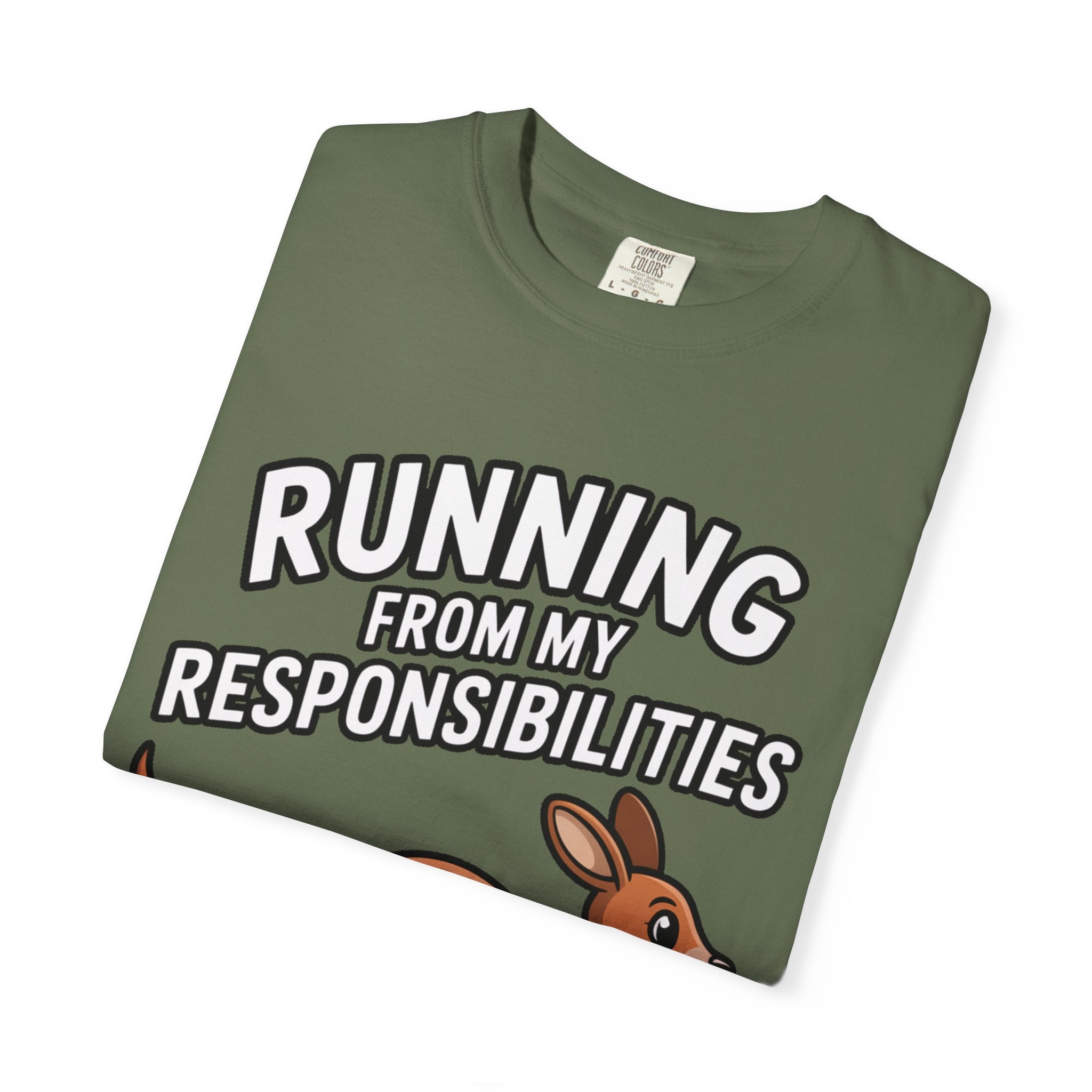 Funny Kangaroo Shirt, Running From My Responsibilities T-Shirt, Sarcastic Adulting Tee, Funny Gift for Procrastinators