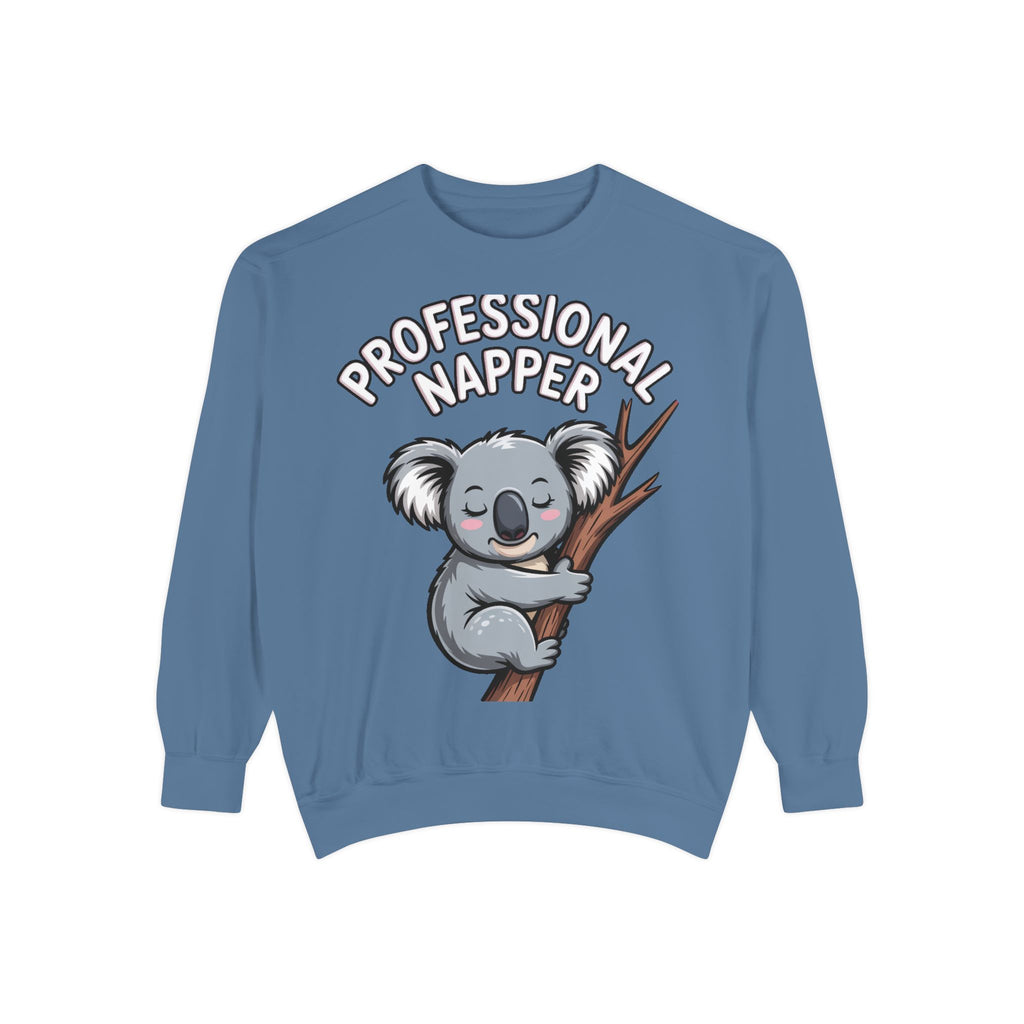Professional Napper Koala Sweatshirt, Funny Koala Crewneck, Cute Nap Lover Gift, Cozy Animal Sweatshirt for Sleepy Souls