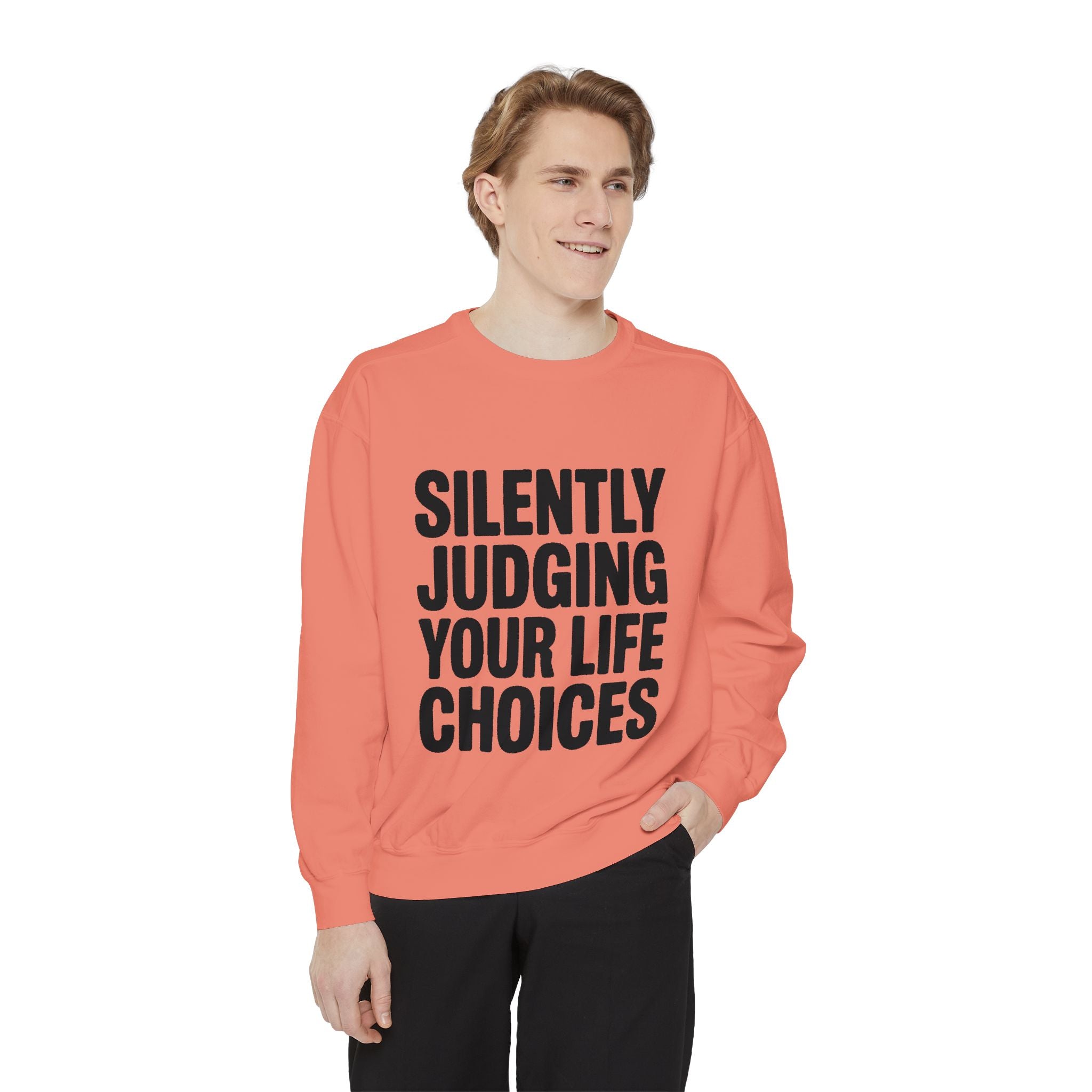 Silently Judging Your Life Choices Sweatshirt, Funny Sarcastic Crewneck, Embroidered Patch Style Sweatshirt, Snarky Gift