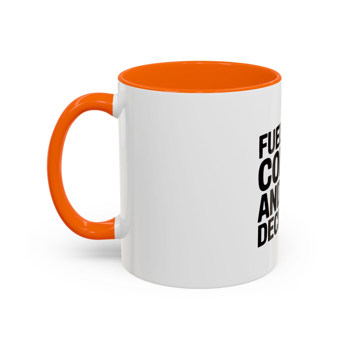 Fueled By Coffee And Bad Decisions Mug, Funny Sarcastic Coffee Cup, Bold Typography Mug, Coworker Gift, Sarcastic Coffee Lover Gift