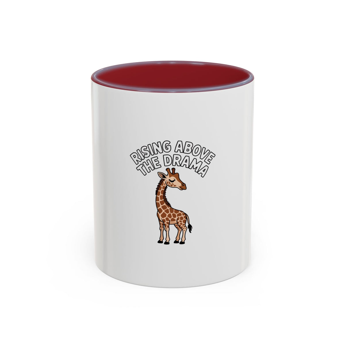 Rising Above The Drama Giraffe Mug, Funny Giraffe Coffee Mug, Cute Sassy Animal Gift, Ceramic Accent Mug for Her