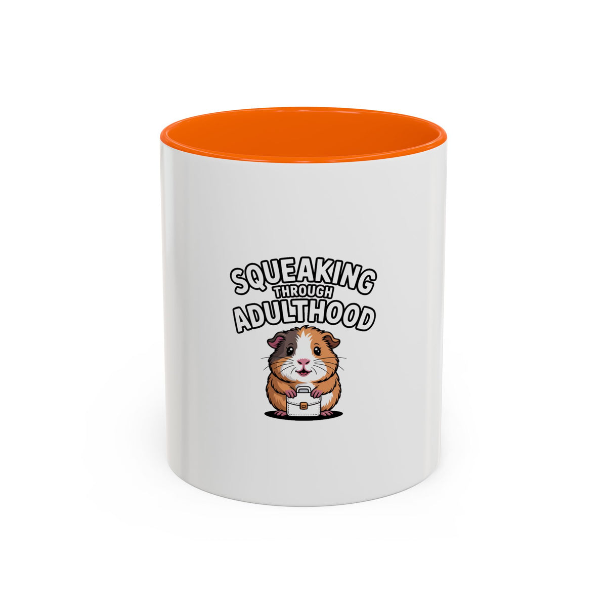 Guinea Pig Adulting Mug, Funny Squeaking Through Adulthood Coffee Cup, Cute Guinea Pig Gift for Coworker, Adulting Is Hard Mug