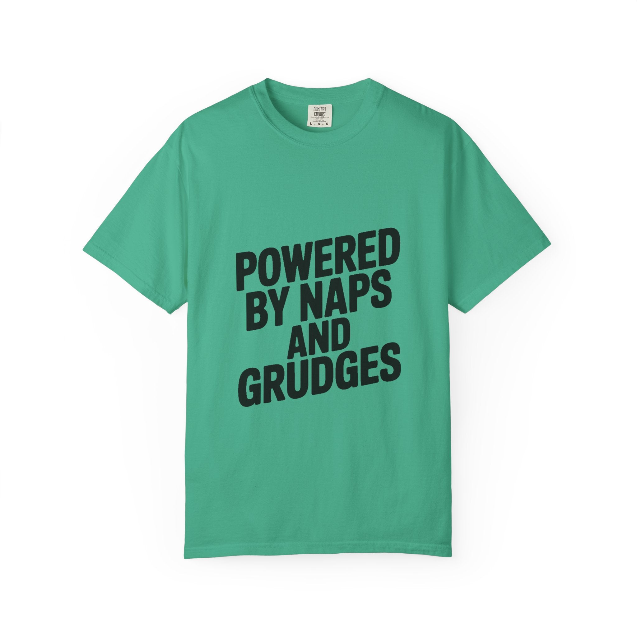 Powered By Naps And Grudges Shirt, Funny Sarcastic T-Shirt, Bold Typography Tee, Introvert Humor Gift