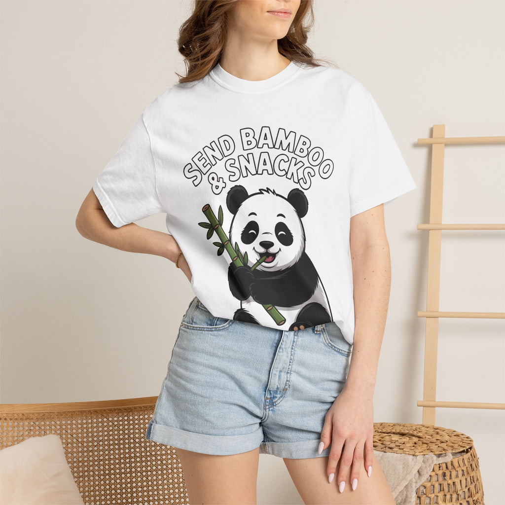 Send Bamboo Panda Shirt, Funny Panda T-Shirt, Cute Bamboo Snacks Tee, Panda Lover Gift, Cartoon Panda Graphic Shirt