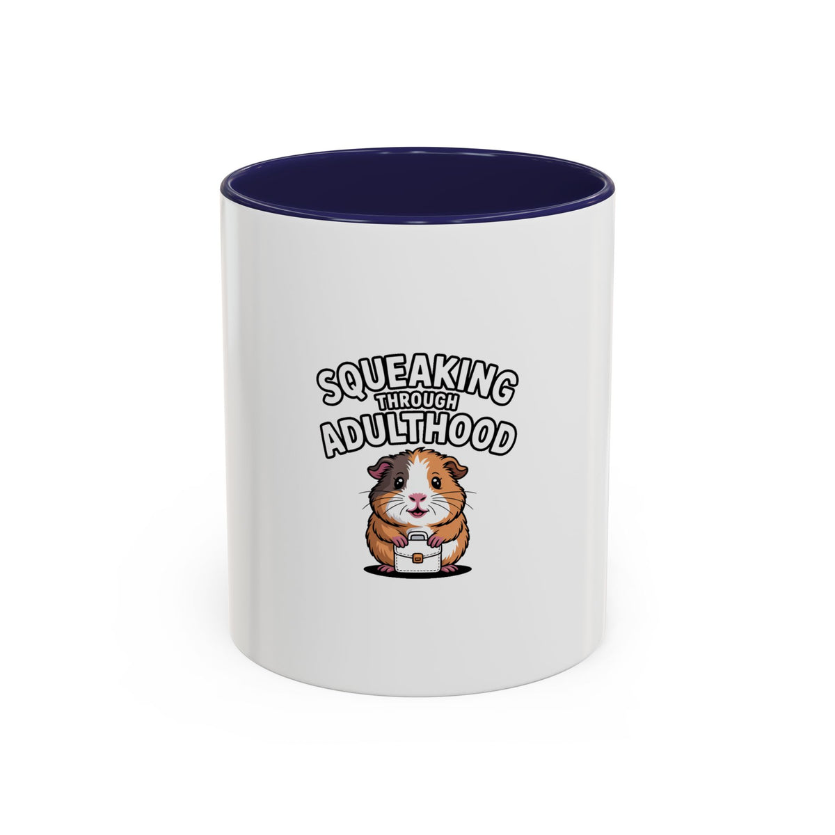 Guinea Pig Adulting Mug, Funny Squeaking Through Adulthood Coffee Cup, Cute Guinea Pig Gift for Coworker, Adulting Is Hard Mug