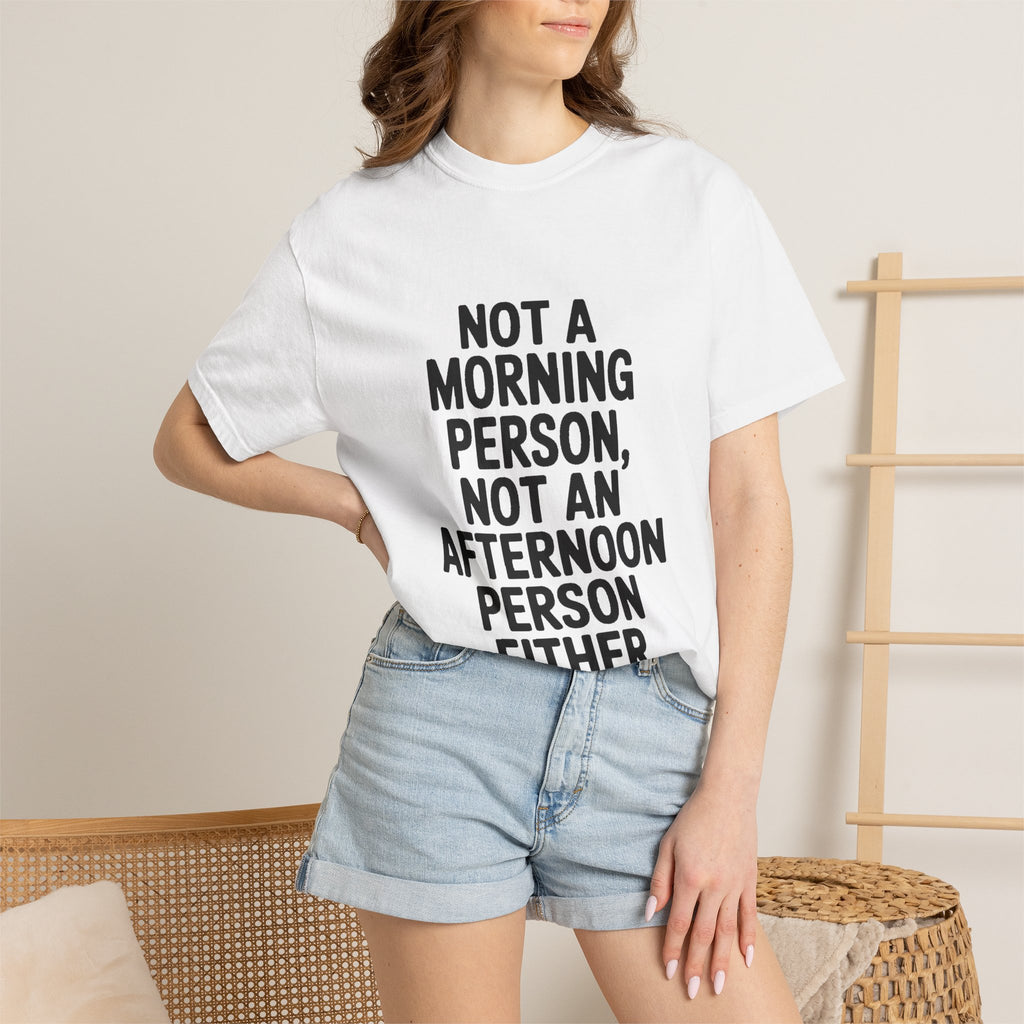 Not A Morning Person Shirt, Funny Sarcastic T-Shirt, Not An Afternoon Person Either Tee, Anti Social Gift