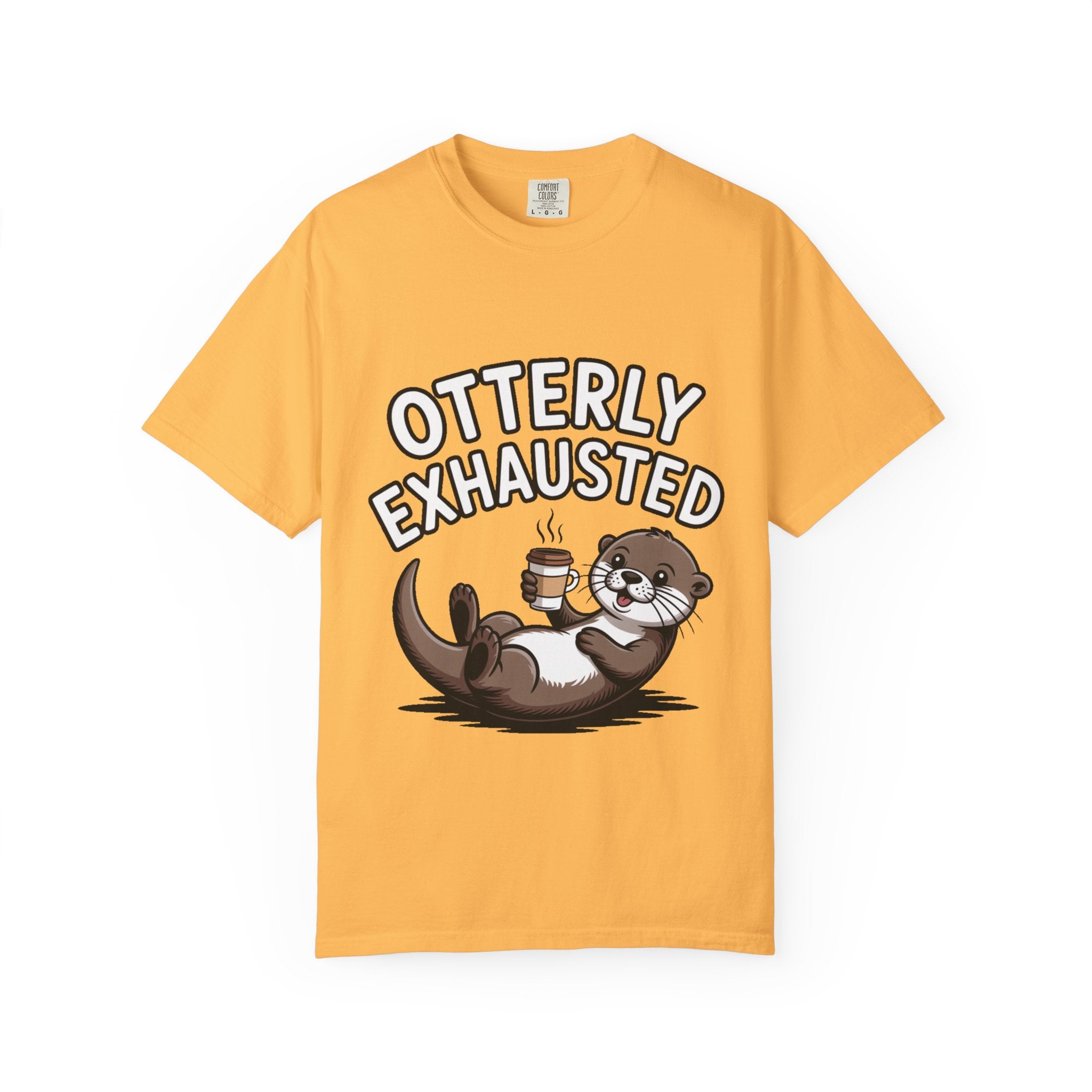 Otterly Exhausted Shirt, Funny Otter Coffee T-Shirt, Cute Otter Lover Gift, Sarcastic Coffee Lover Tee