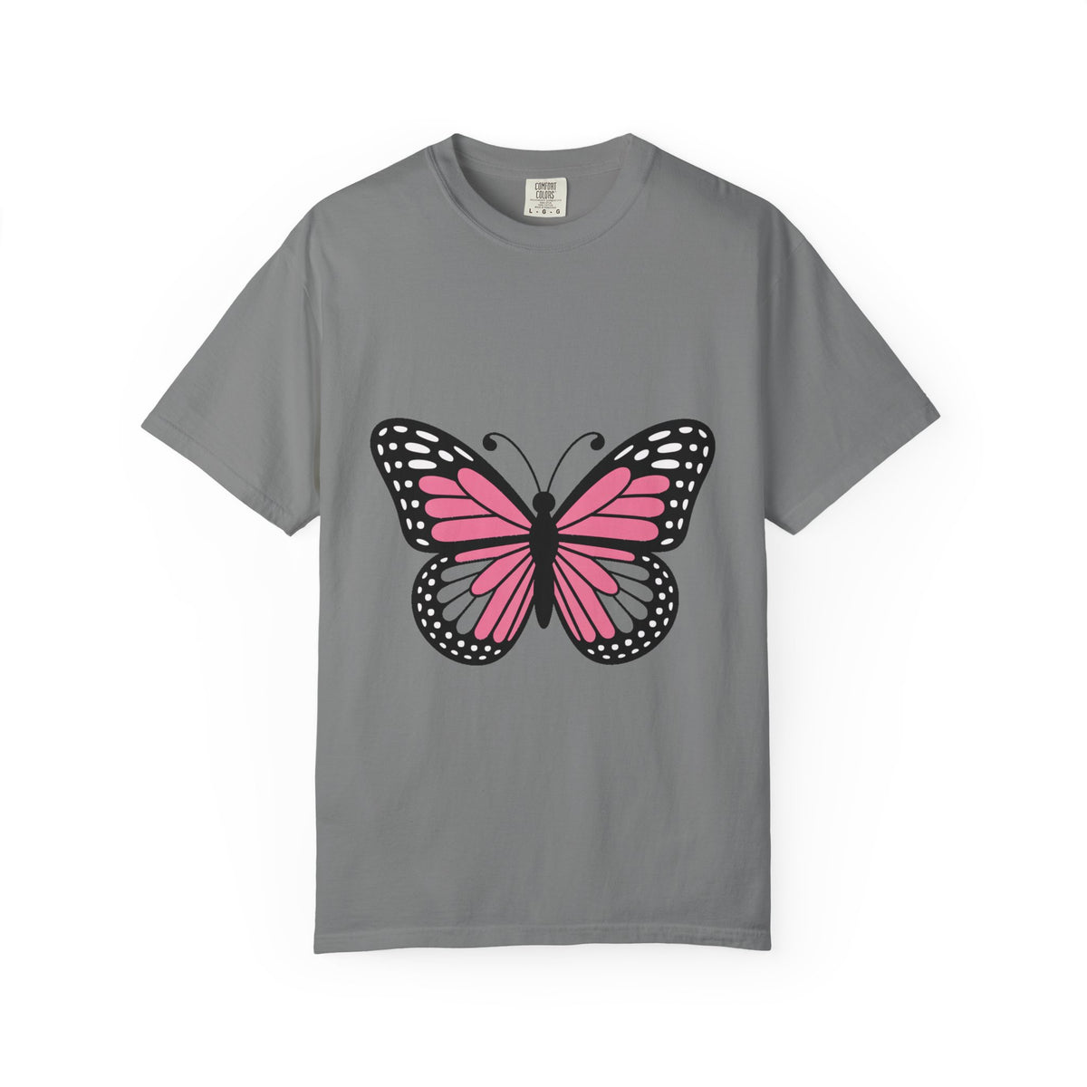 Butterfly T-Shirt, Cute Detailed Butterfly Graphic Tee, Nature Lover Gift, Embroidery-Style Butterfly Shirt, Garment-Dyed Unisex Tee