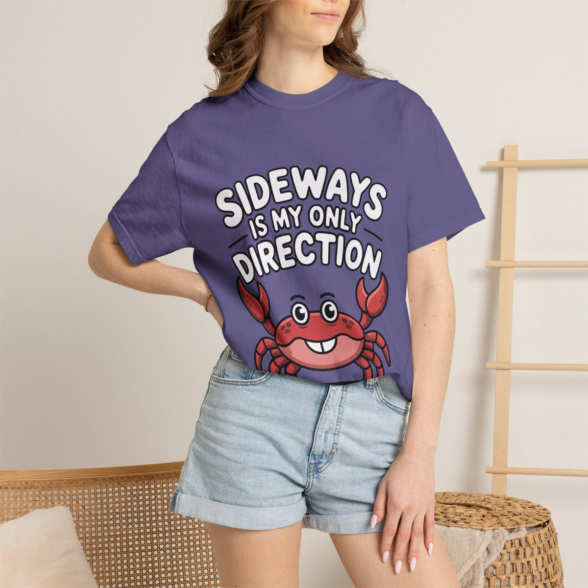 Funny Crab Shirt, Sideways Is My Only Direction T-Shirt, Cute Beach Crab Tee, Funny Ocean Animal Gift