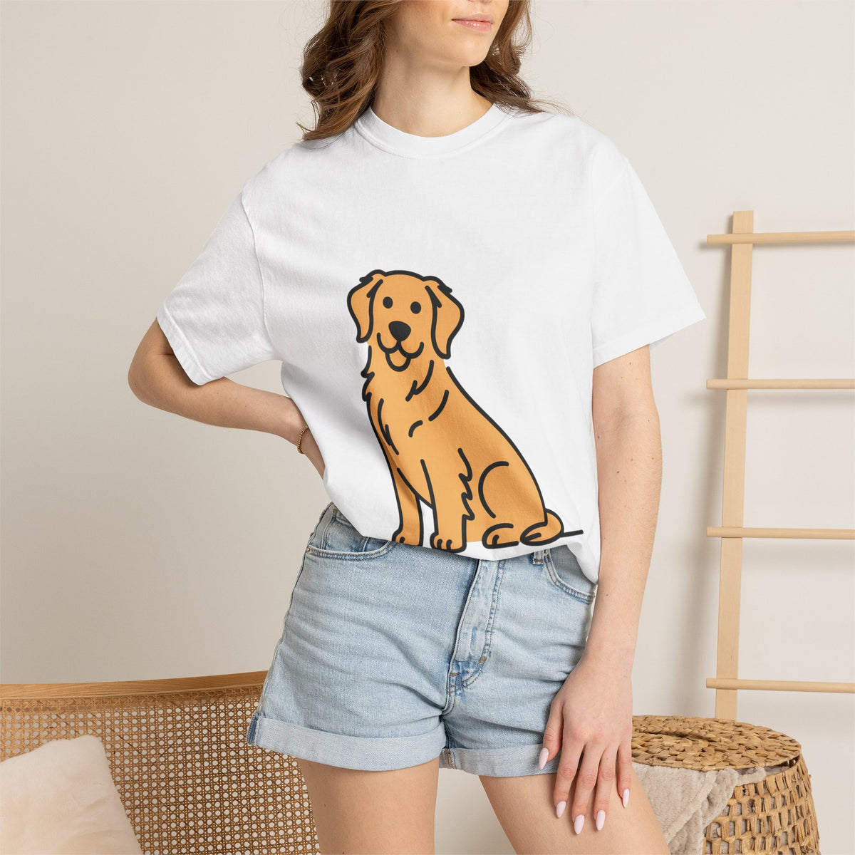 Golden Retriever Shirt, Minimalist Dog Silhouette T-Shirt, Cute Line Art Dog Lover Gift, Retriever Mom Dad Tee