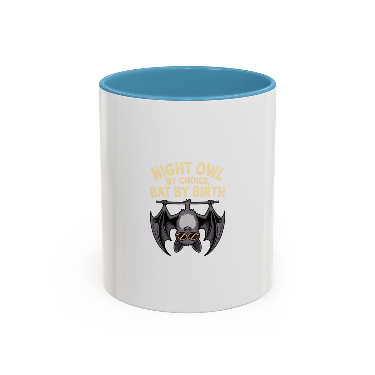 Night Owl By Choice Bat Mug, Funny Bat Coffee Mug, Cute Cartoon Bat Lover Gift, Halloween Coffee Cup, Insomniac Night Owl Gift Mug