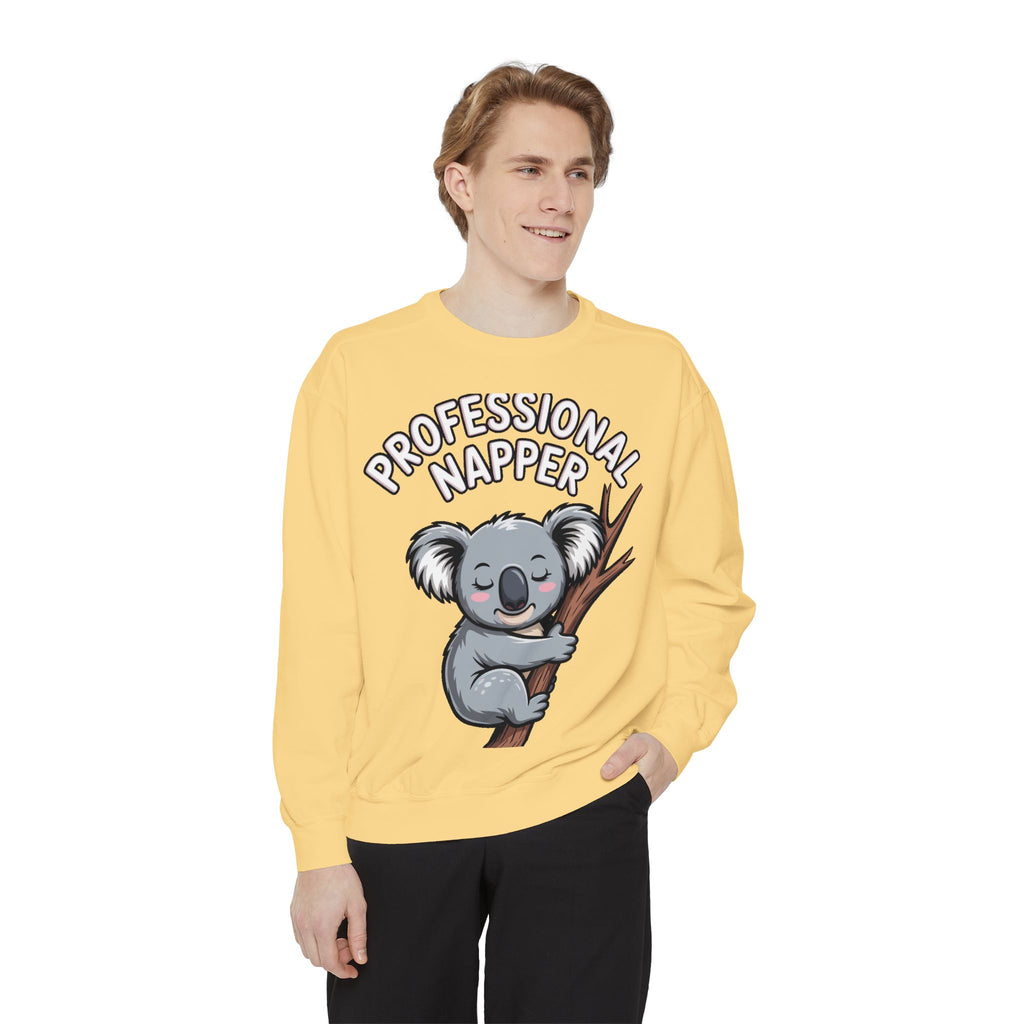 Professional Napper Koala Sweatshirt, Funny Koala Crewneck, Cute Nap Lover Gift, Cozy Animal Sweatshirt for Sleepy Souls