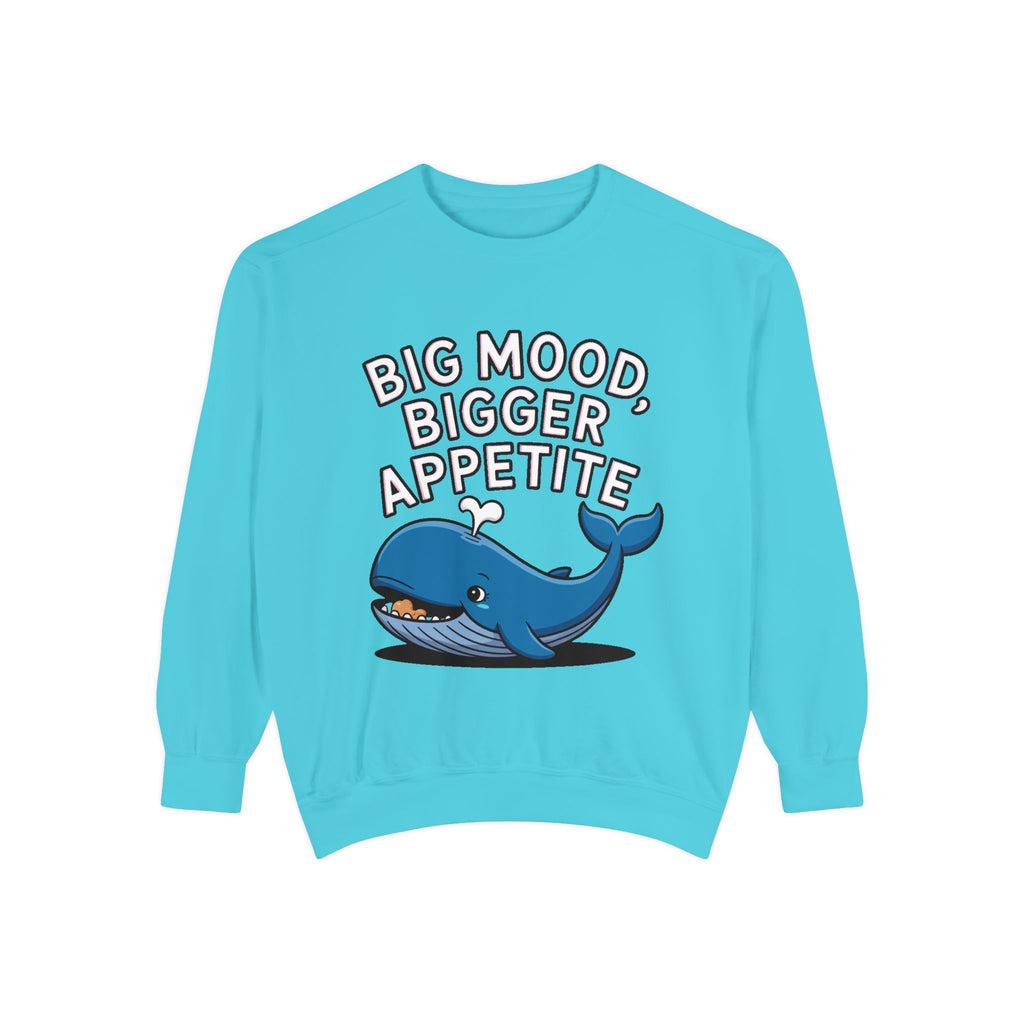 Big Mood Whale Sweatshirt, Funny Whale Snack Crewneck, Cute Cartoon Whale Lover Gift, Big Appetite Sweatshirt