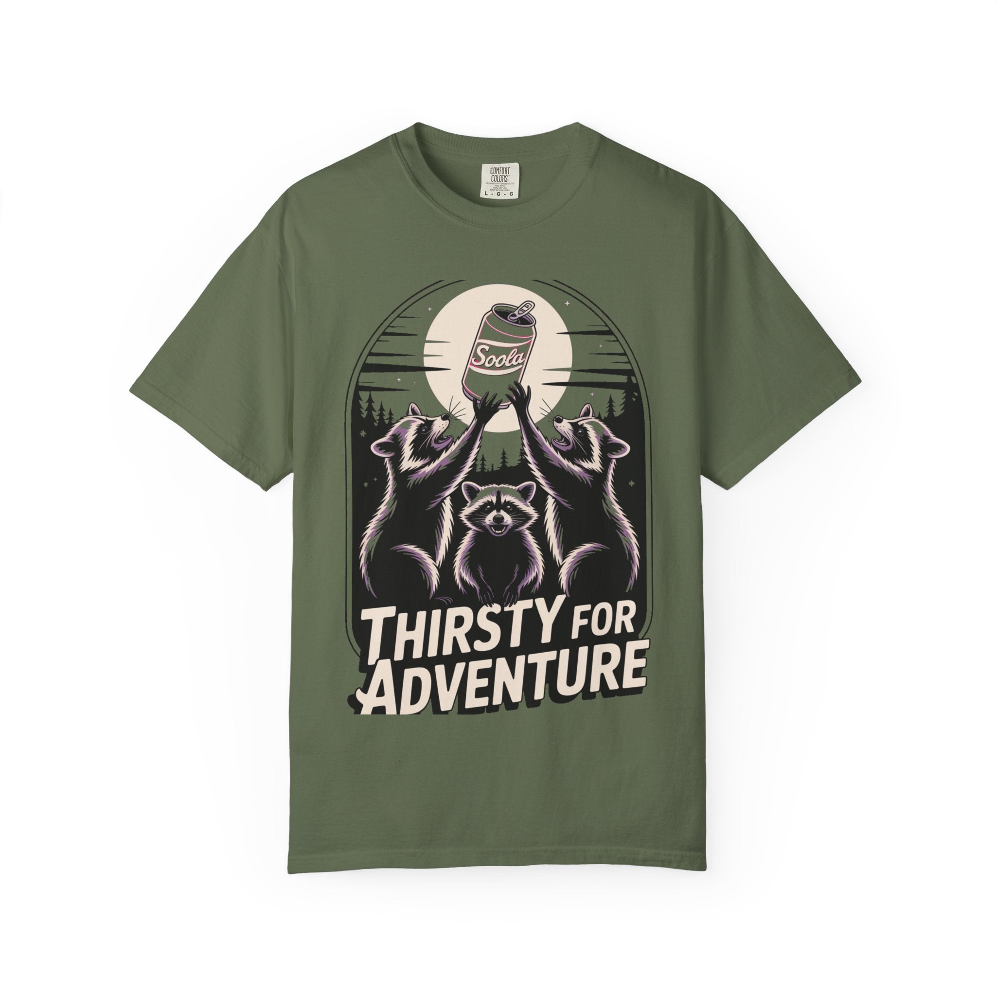 Thirsty For Adventure Raccoons Shirt, Funny Vintage Raccoon T-Shirt, Retro Soda Poster Tee, Camping Gift
