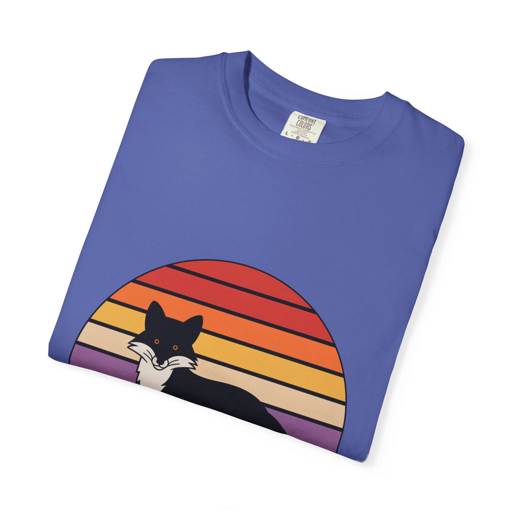 Retro Sunset Fox Badge T-Shirt