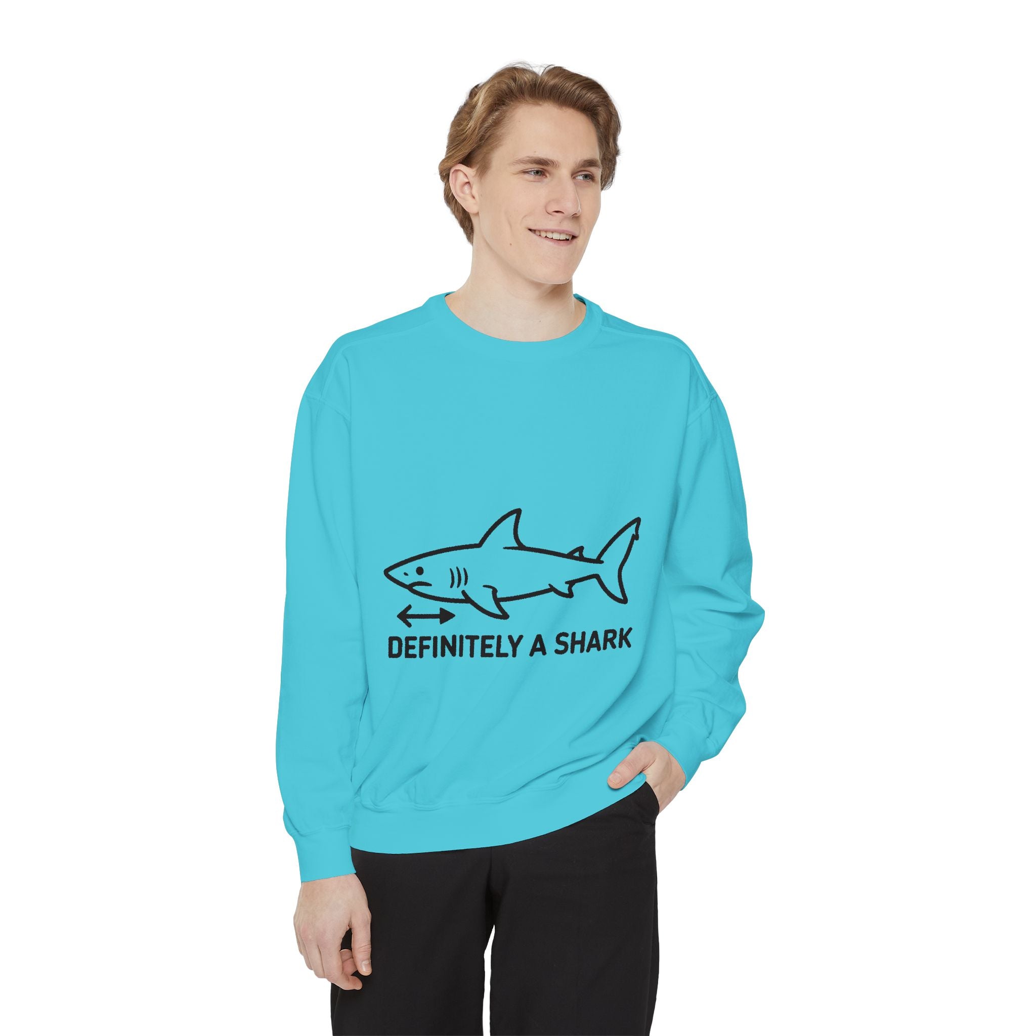 Definitely A Shark Diagram Sweatshirt, Funny Meme Crewneck, Deadpan Textbook Diagram Shirt, Shark Lover Gift, Sarcastic Sweatshirt