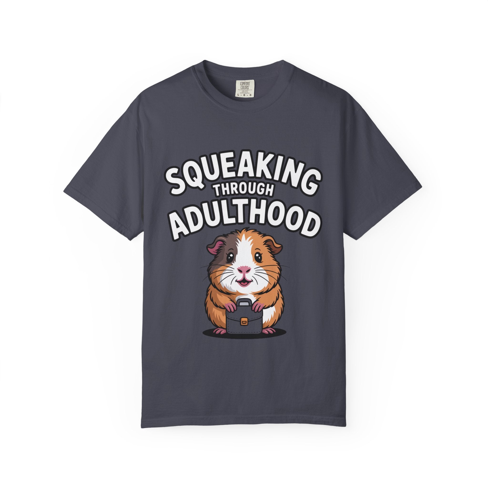 Guinea Pig Squeaking Through Adulthood Shirt, Funny Guinea Pig T-Shirt, Adulting Humor Tee, Cute Guinea Pig Lover Gift