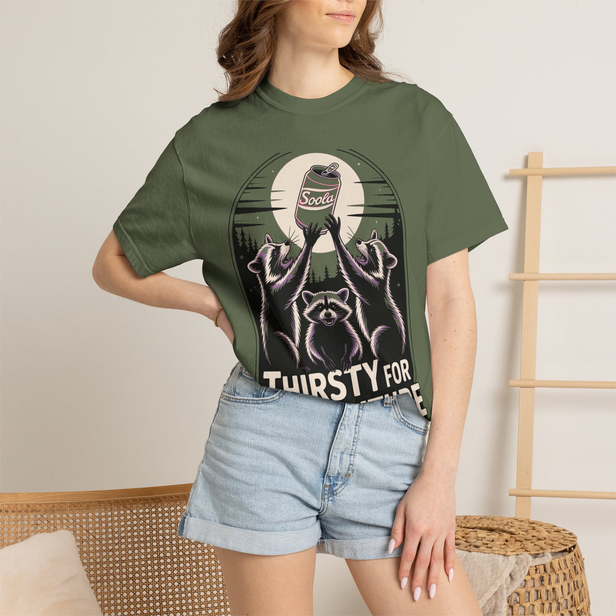 Thirsty For Adventure Raccoons Shirt, Funny Vintage Raccoon T-Shirt, Retro Soda Poster Tee, Camping Gift