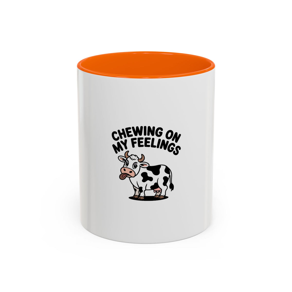 Chewing On My Feelings Mug, Funny Cow Coffee Mug, Cute Cartoon Cow Gift, Sarcastic Mental Health Mug, Introvert Coffee Cup