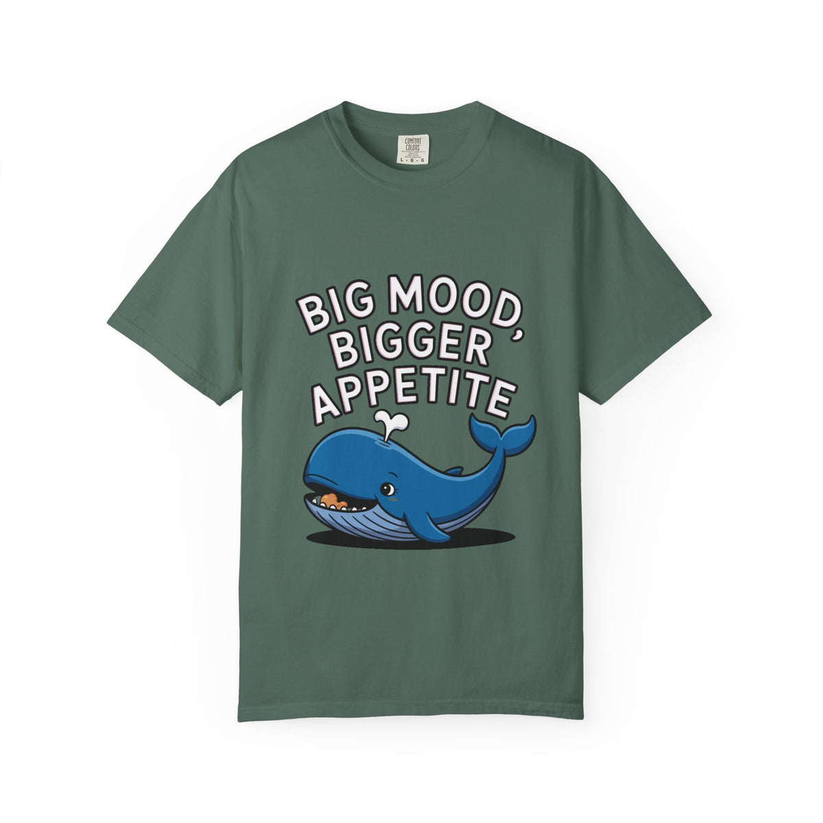 Funny Whale Shirt, Big Mood Bigger Appetite T-Shirt, Cute Snack Lover Tee, Foodie Gift for Whale Lovers