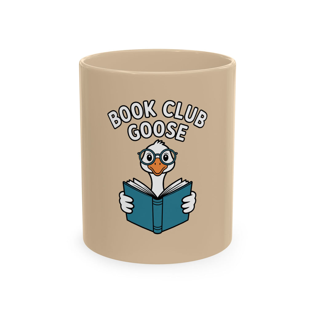 Book Club Goose Mug, Funny Reading Goose Coffee Cup, Bookworm Gift, Cute Bird Lover Mug, Librarian Gift Mug