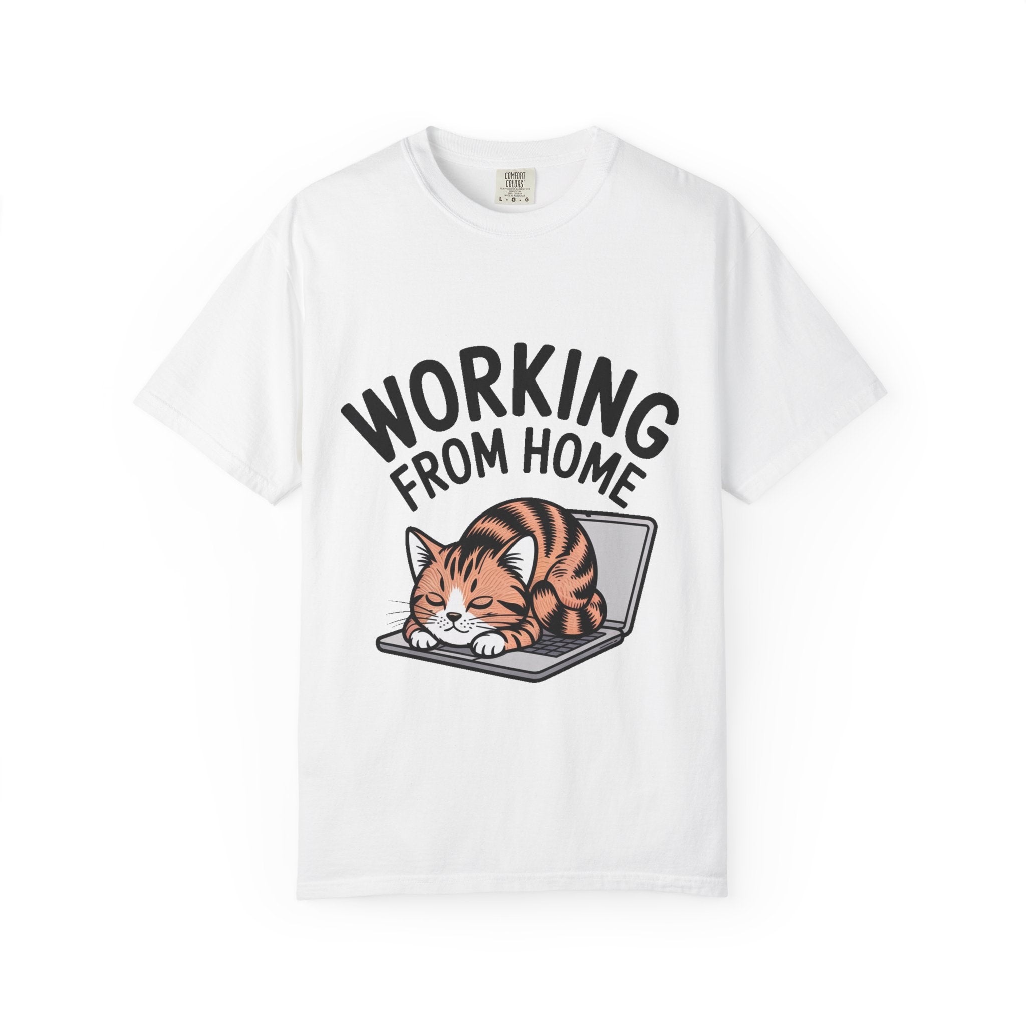 Working From Home Cat Shirt, Funny Cat Lover T-Shirt, Cute Cat Keyboard Tee, Remote Work Gift, WFH Cat Lover Graphic Shirt