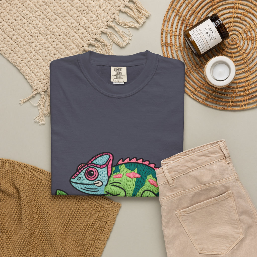 Cute Chameleon Shirt, Chameleon On A Branch T-Shirt, Cartoon Reptile Lover Gift, Funny Chameleon Tee