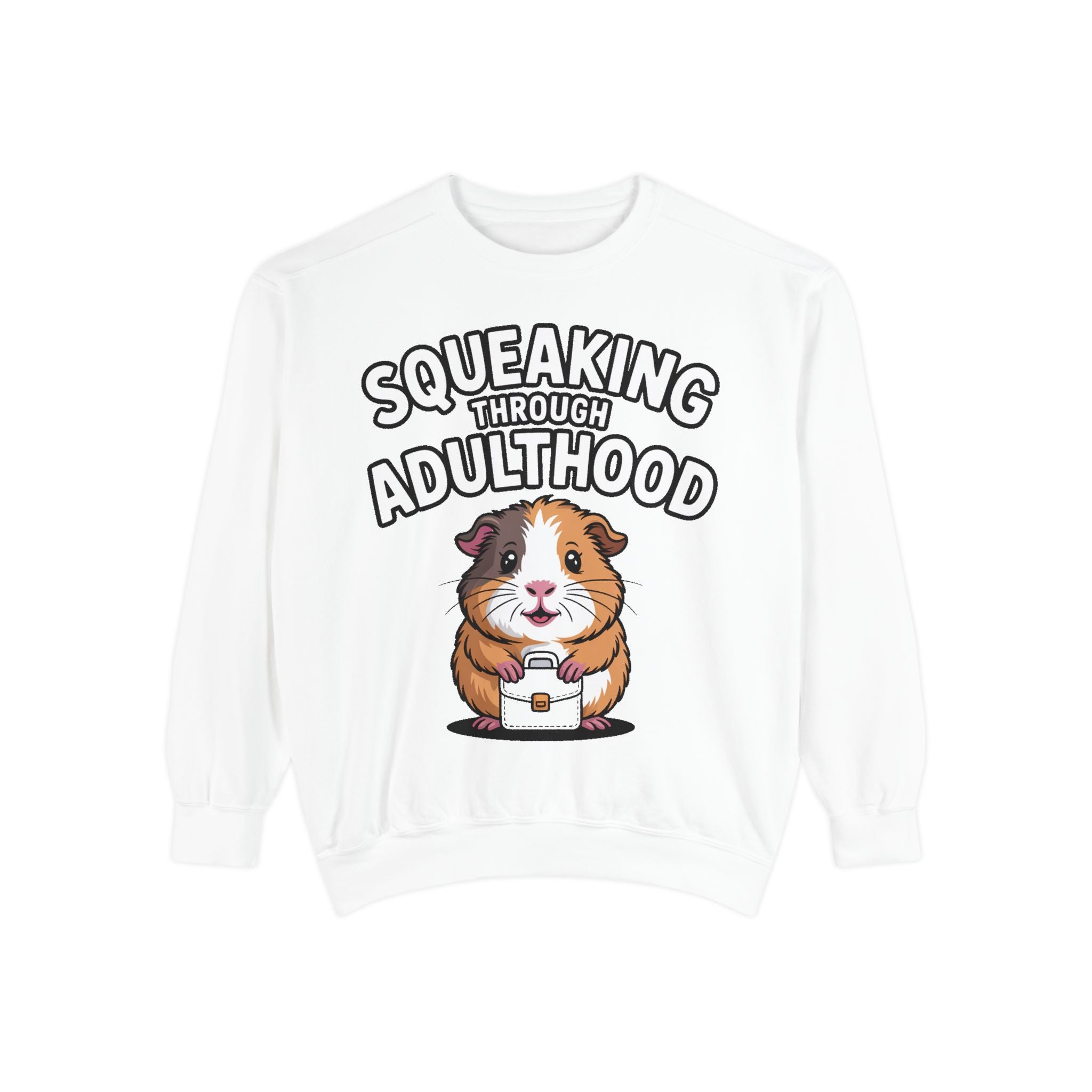 Guinea Pig Squeaking Through Adulthood Sweatshirt, Funny Guinea Pig Crewneck, Cute Adulting Sweatshirt, Guinea Pig Lover Gift
