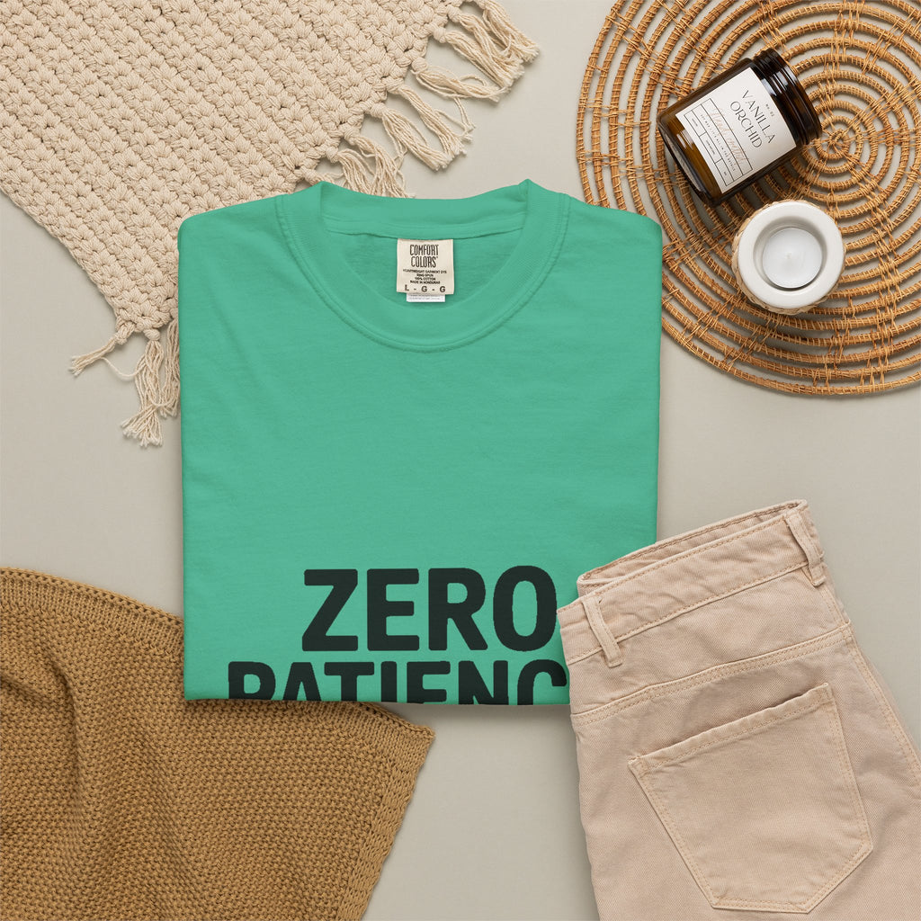 Zero Patience Infinite Sarcasm Shirt, Funny Sarcastic T-Shirt, Bold Typography Tee, Sarcasm Gift for Men Women, Snarky Quote Shirt