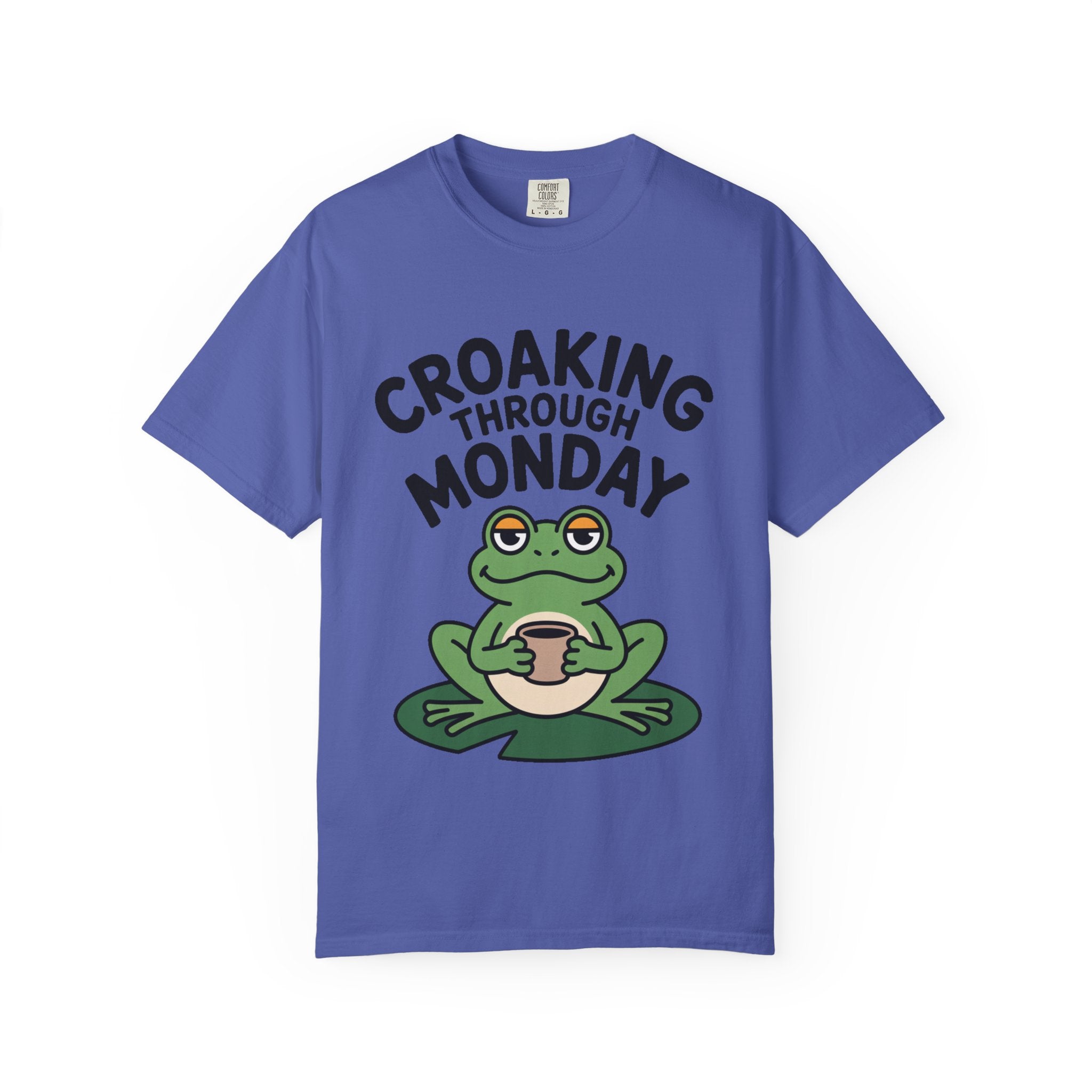 Croaking Through Monday Shirt, Funny Frog Coffee T-Shirt, Cute Frog Lover Gift, Monday Mood Tee, Sarcastic Frog Shirt