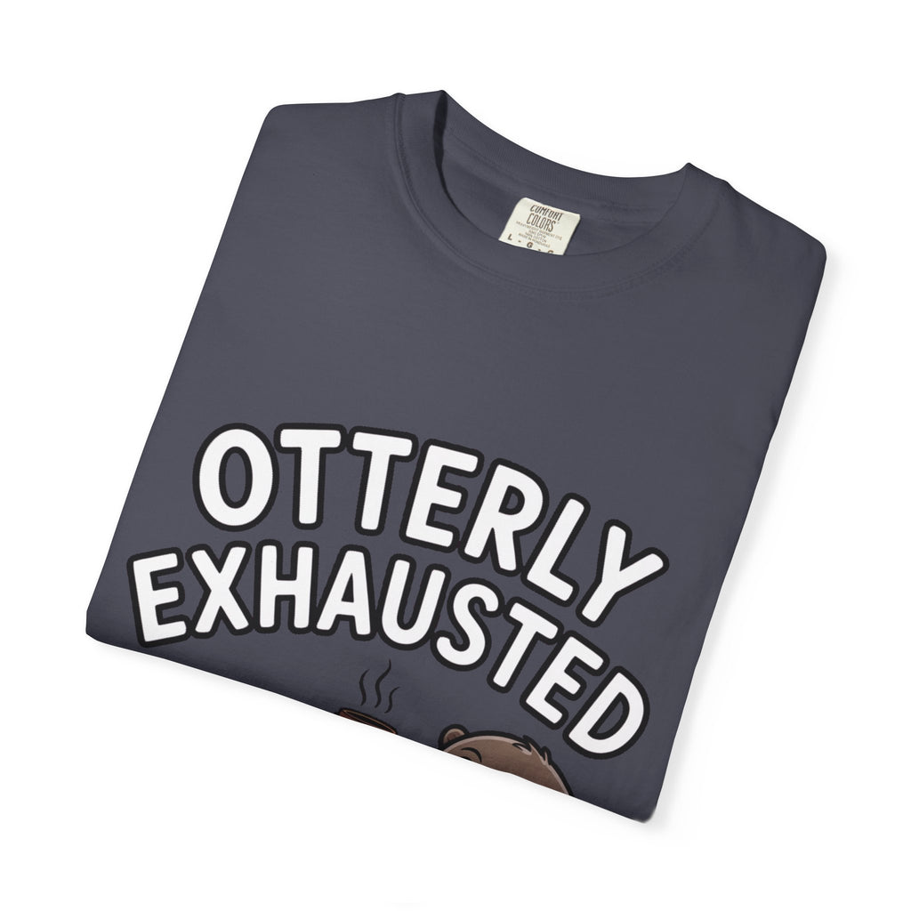 Otterly Exhausted Shirt, Funny Otter Coffee T-Shirt, Cute Otter Lover Gift, Sarcastic Coffee Lover Tee