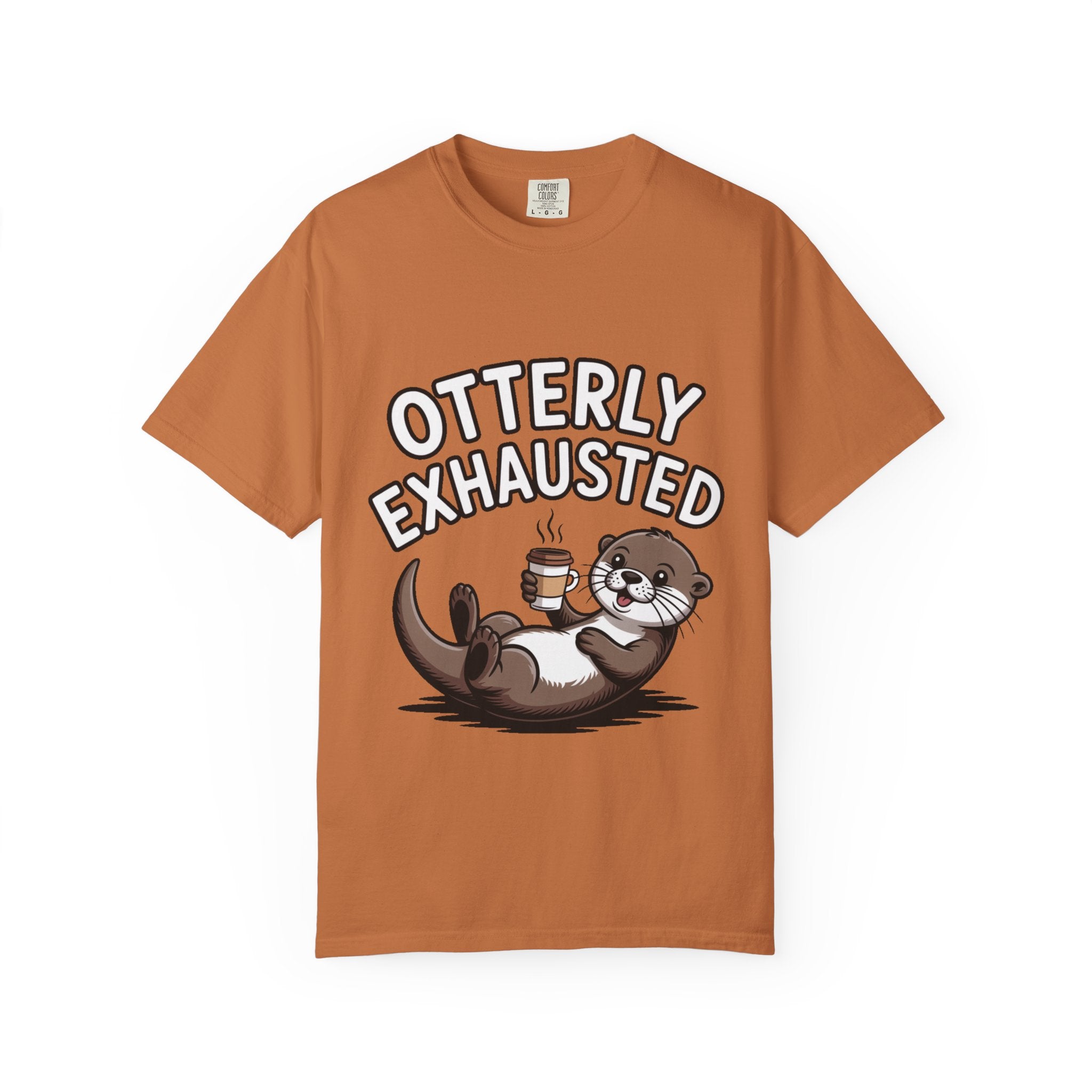 Otterly Exhausted Shirt, Funny Otter Coffee T-Shirt, Cute Otter Lover Gift, Sarcastic Coffee Lover Tee