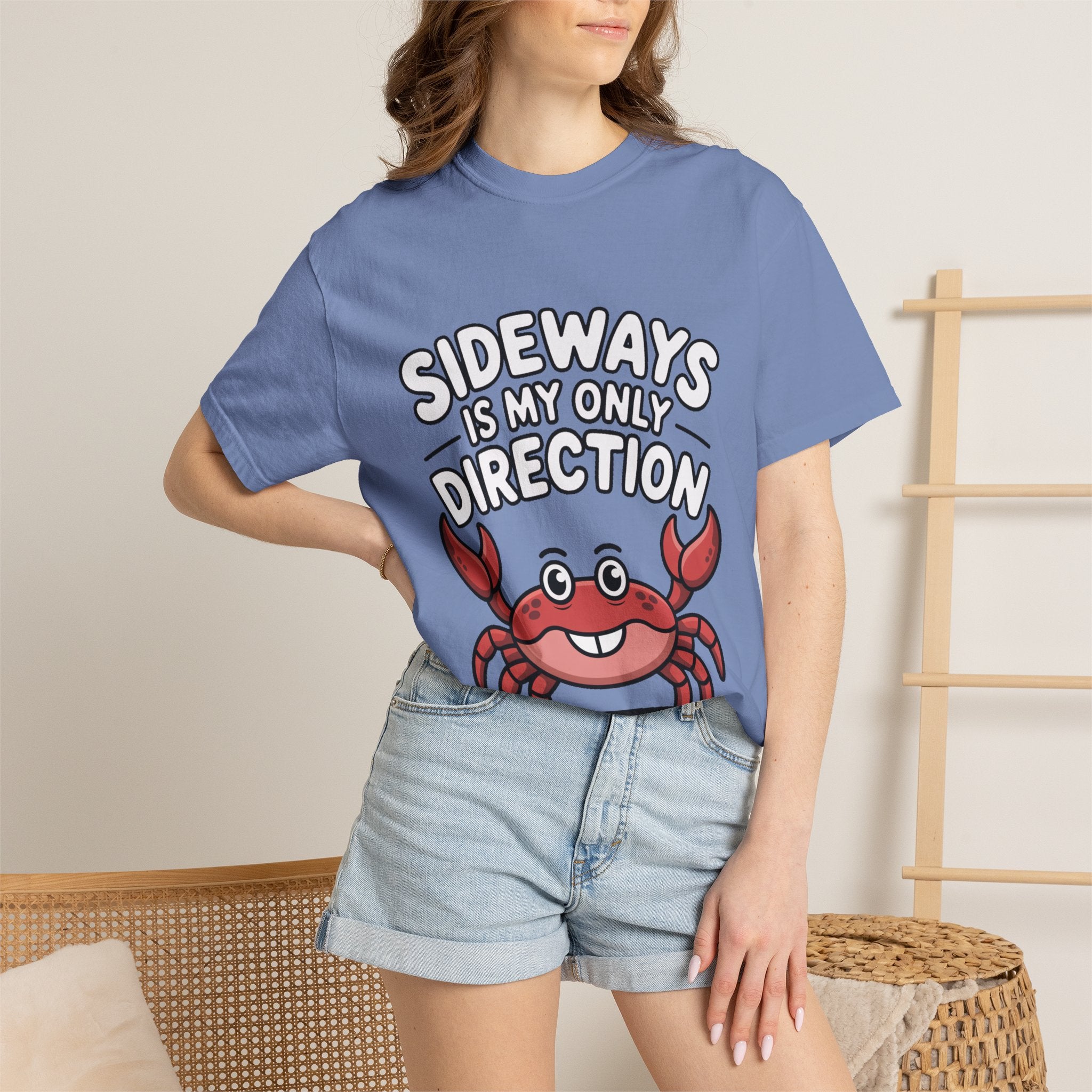 Funny Crab Shirt, Sideways Is My Only Direction T-Shirt, Cute Beach Crab Tee, Funny Ocean Animal Gift
