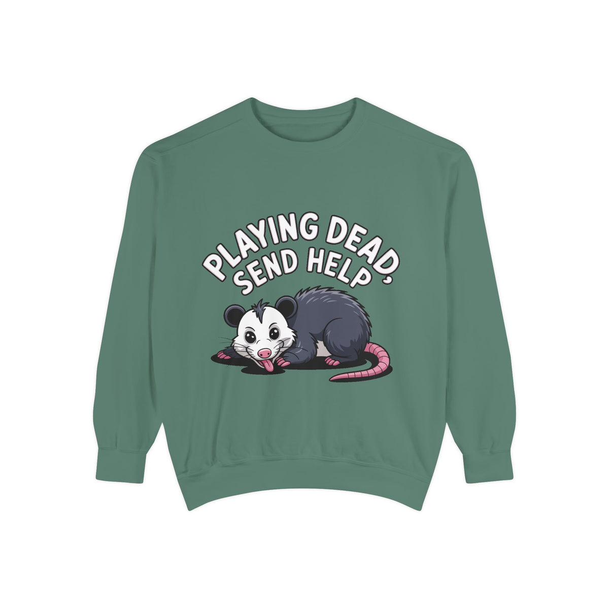 Funny Opossum Sweatshirt, Playing Dead Send Help Crewneck, Cute Possum Lover Gift, Funny Animal Sweatshirt for Introverts
