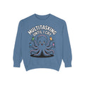 Multitasking Octopus Sweatshirt, Funny Stressed Octopus Crewneck, Embroidery-Patch Style Sweatshirt, Busy Mom Gift, Work Humor Pullover