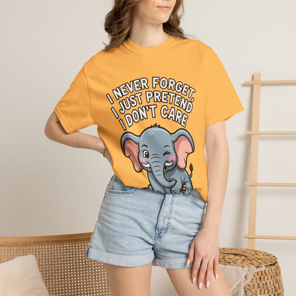 Funny Elephant Shirt, I Never Forget T-Shirt, Sarcastic Elephant Tee, Funny Animal Lover Gift, Witty Quote Shirt for Him or Her