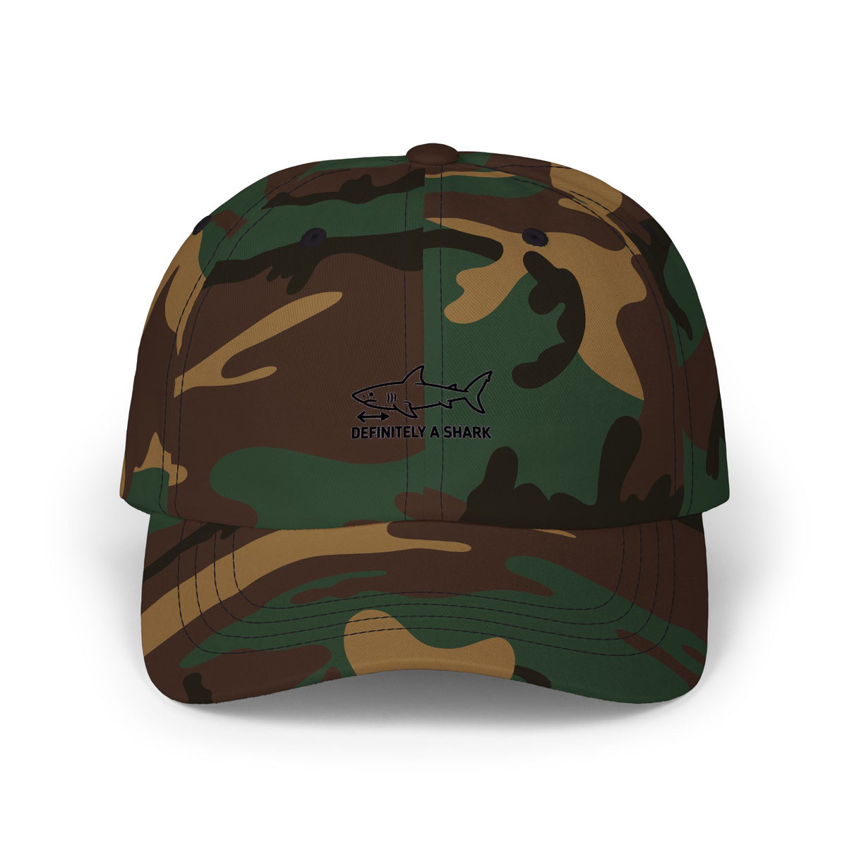 Definitely A Shark Diagram Dad Hat, Funny Deadpan Meme Cap, Sarcastic Shark Lover Gift, Embroidered Unstructured Baseball Cap