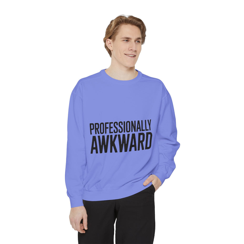 Professionally Awkward Sweatshirt, Funny Embroidered Crewneck, Minimalist Typography Sweatshirt, Sarcastic Coworker Gift
