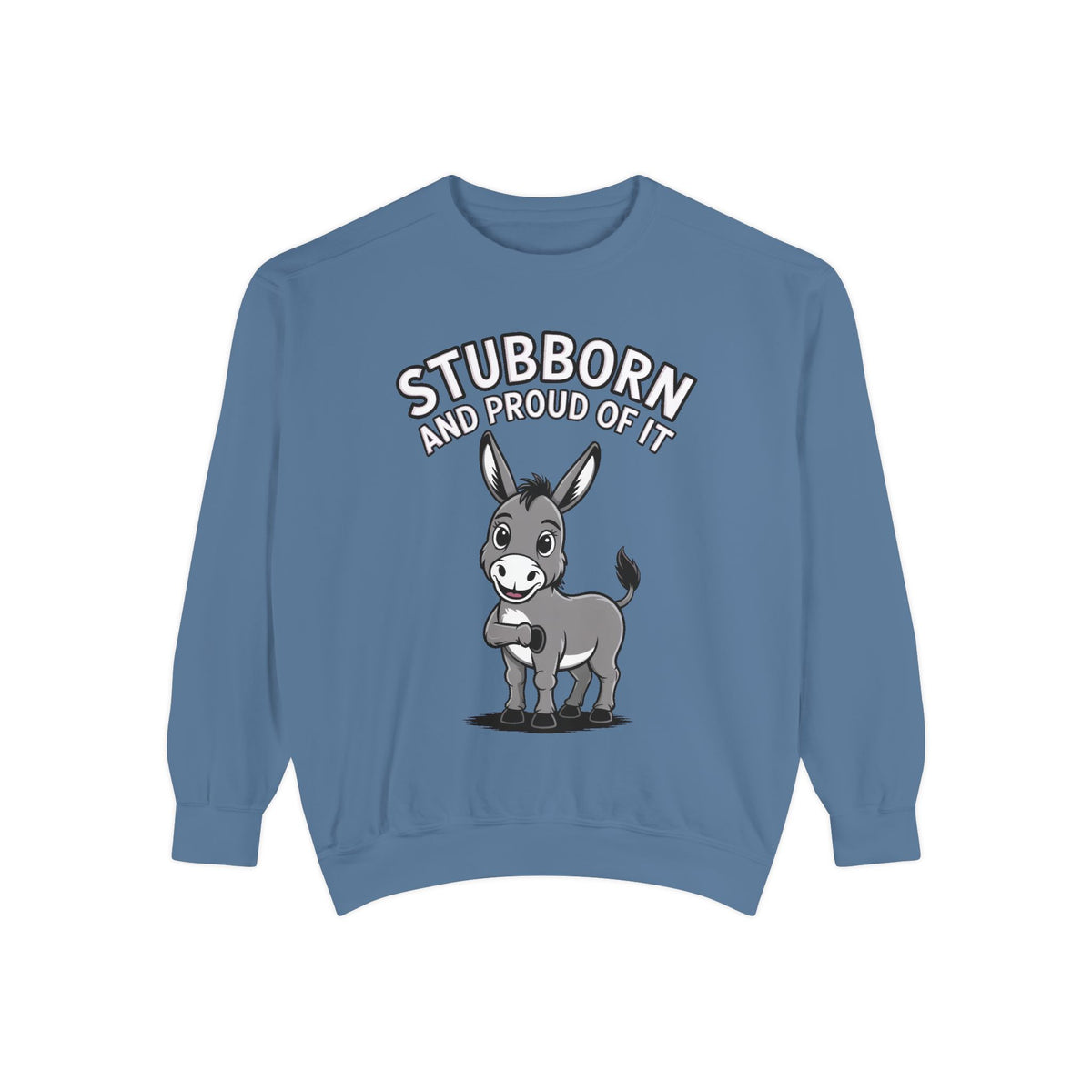 Stubborn Donkey Sweatshirt, Funny Donkey Crewneck, Stubborn And Proud Of It Shirt, Cute Farm Animal Gift, Embroidered Style Sweater