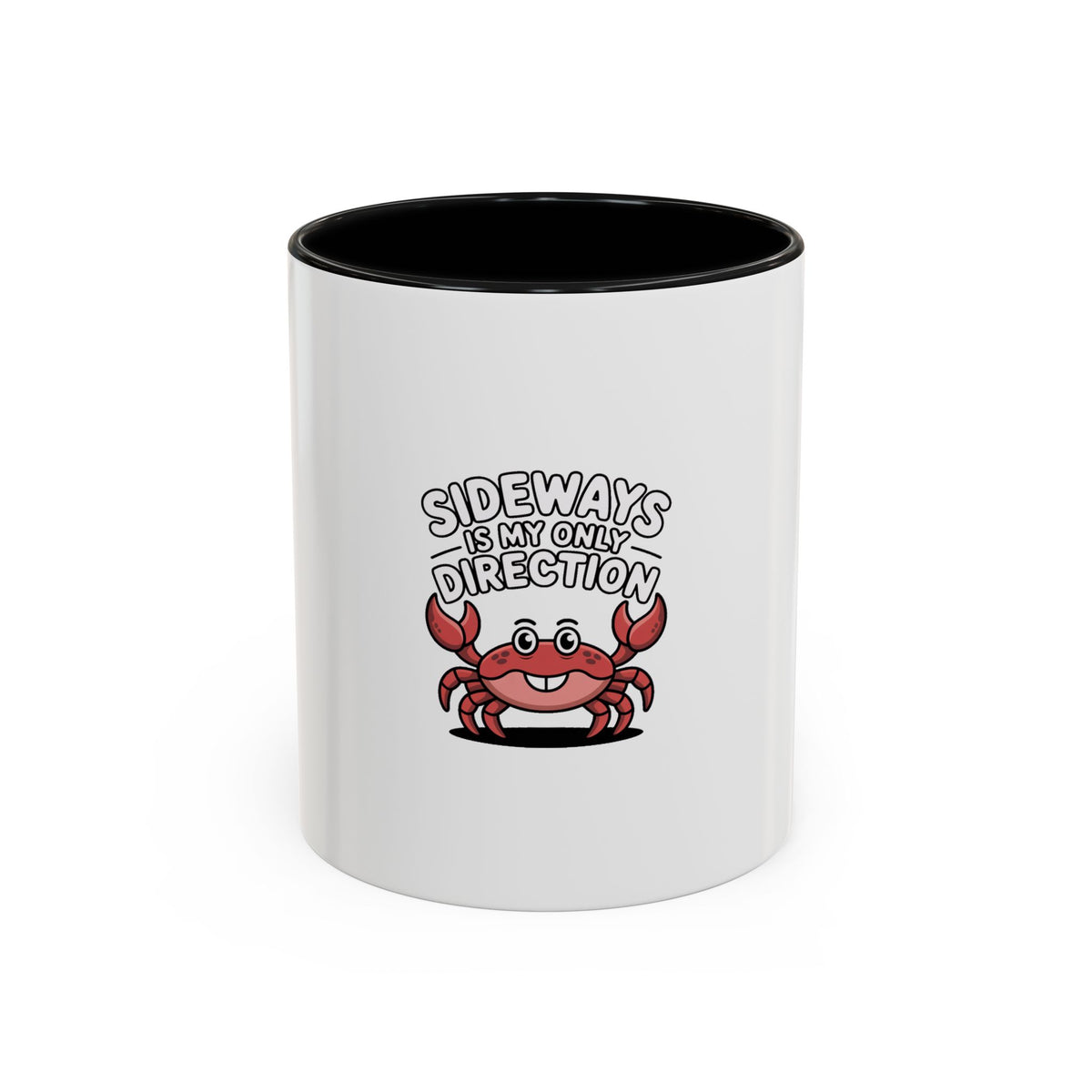 Funny Crab Mug, Sideways Is My Only Direction Coffee Mug, Cute Crab Lover Gift, Beach Ocean Animal Mug for Coffee Tea Lovers