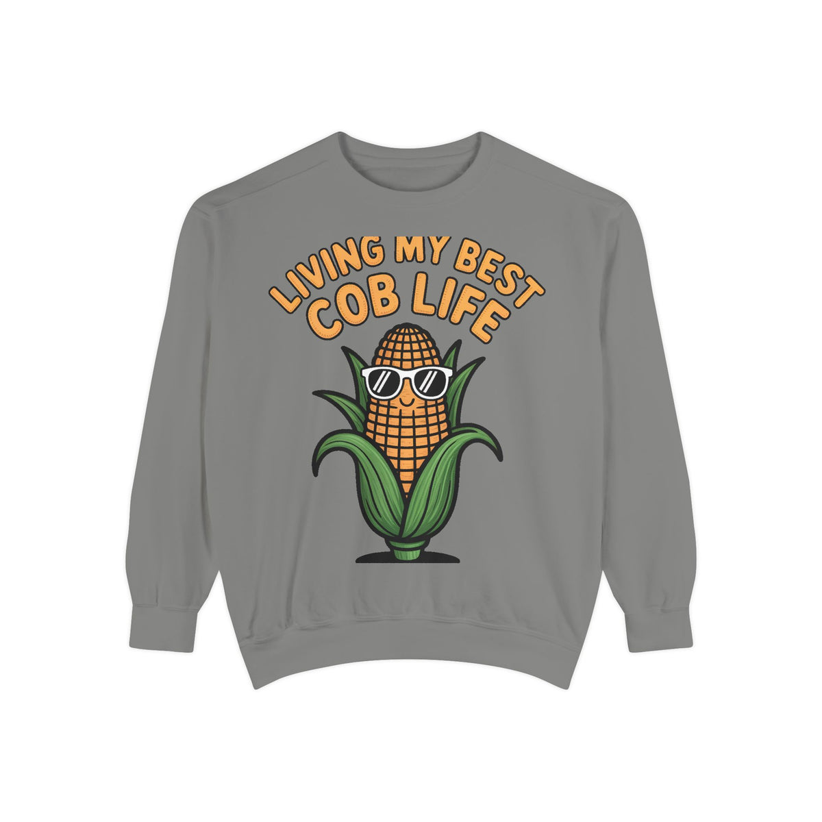 Best Cob Life Corn Sweatshirt, Funny Corn Sunglasses Crewneck, Cute Vegetable Pun Shirt, Garden Lover Gift, Embroidered Patch Style