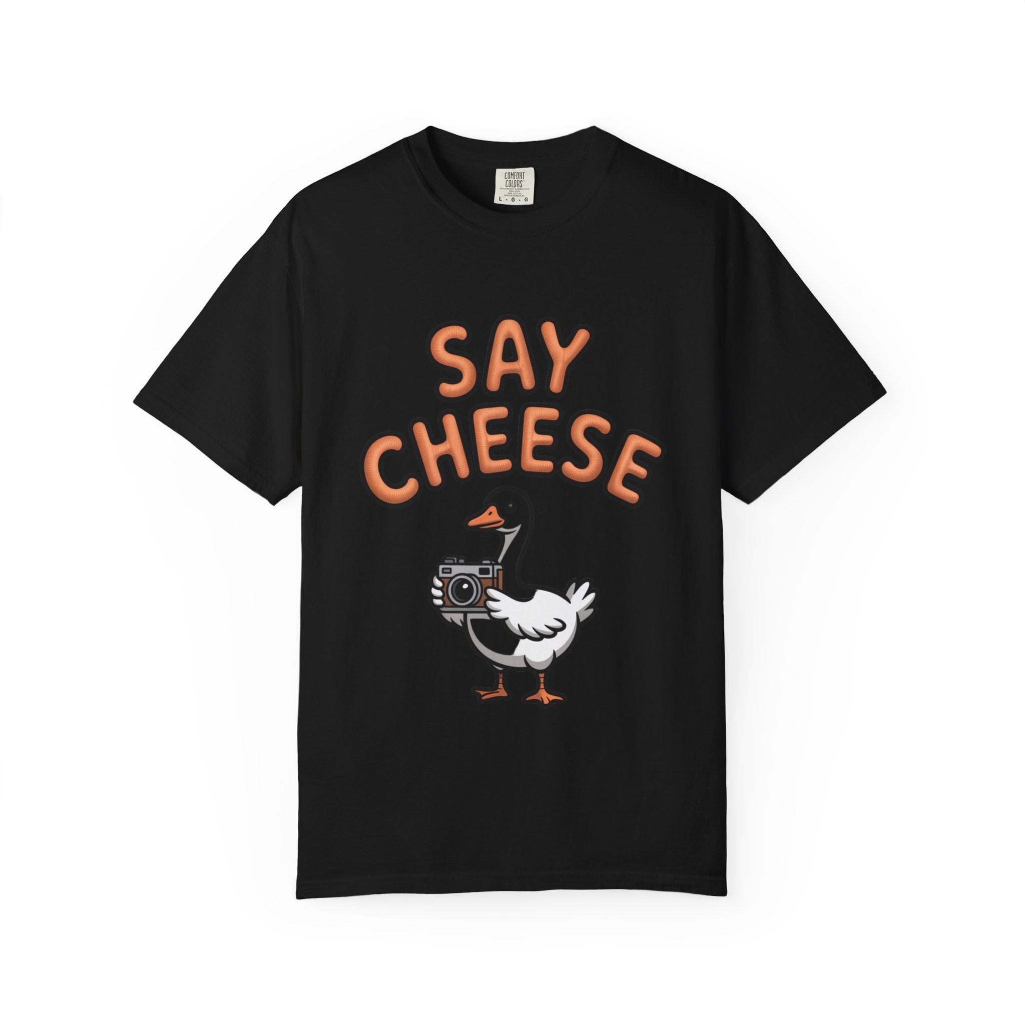 Say Cheese Goose Shirt, Funny Camera Goose T-Shirt, Cute Cartoon Goose Lover Gift, Photography Shirt for Photographer