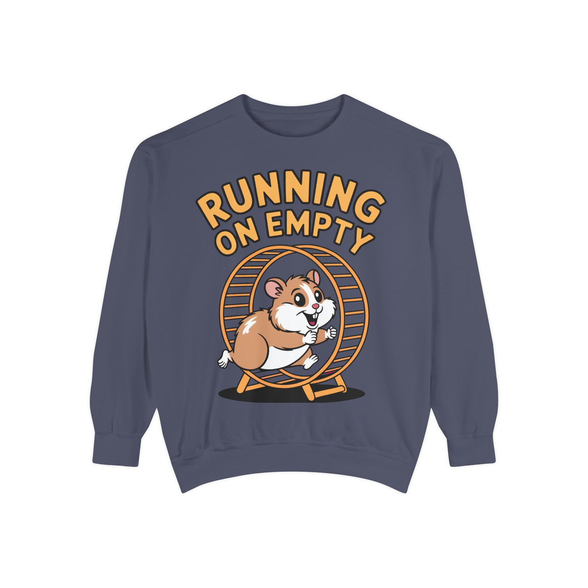 Running On Empty Hamster Sweatshirt, Funny Tired Hamster Crewneck, Cute Exhausted Wheel Shirt, Burnout Gift for Tired Mom Dad
