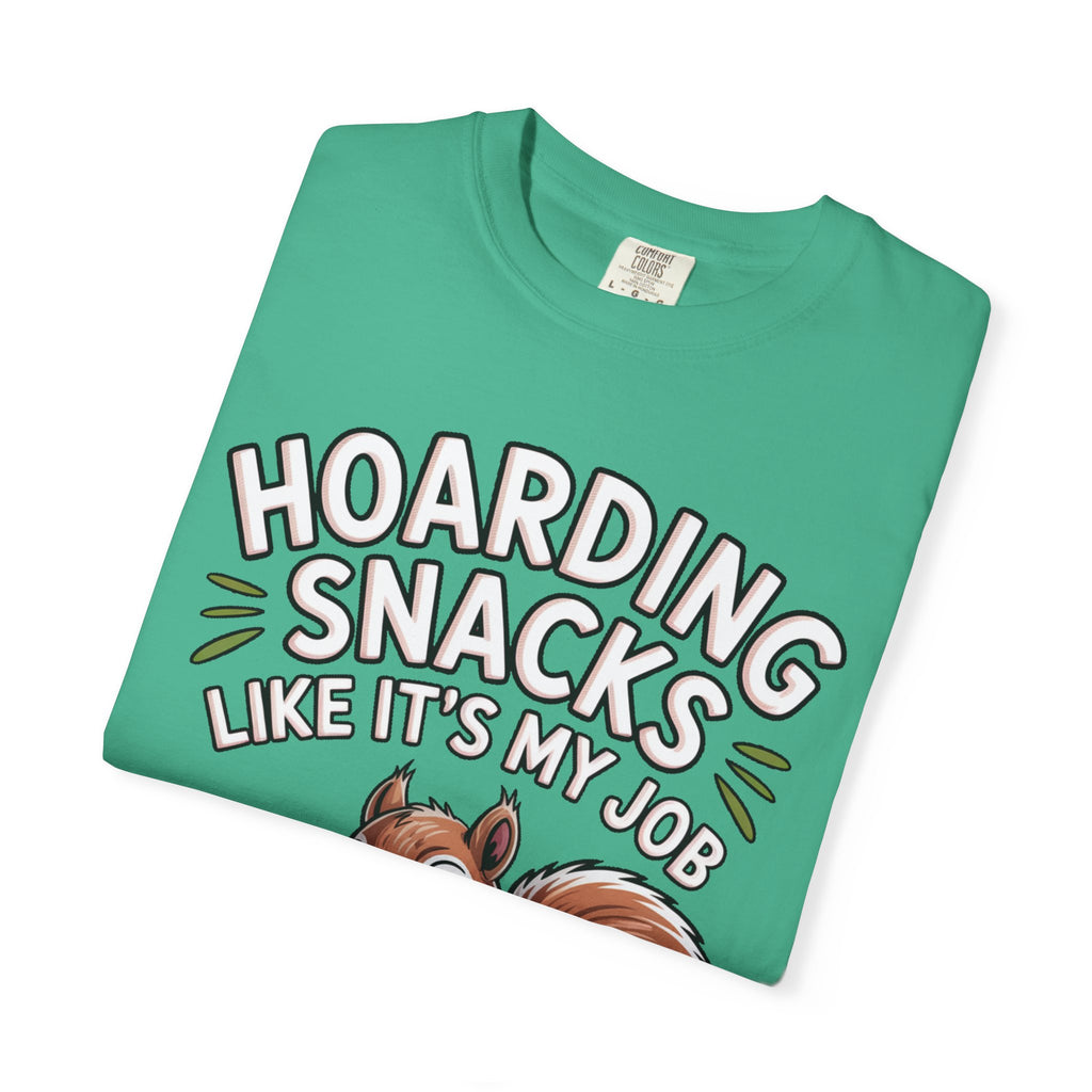 Funny Squirrel Shirt, Hoarding Snacks Like It's My Job T-Shirt, Cute Acorn Squirrel Gift, Snack Lover Tee